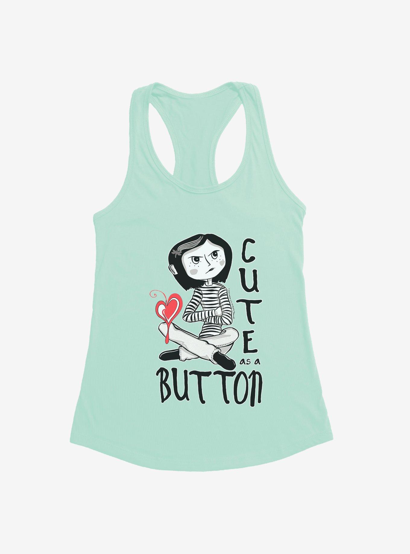 Coraline Cute As A Button Girls Tank, , hi-res