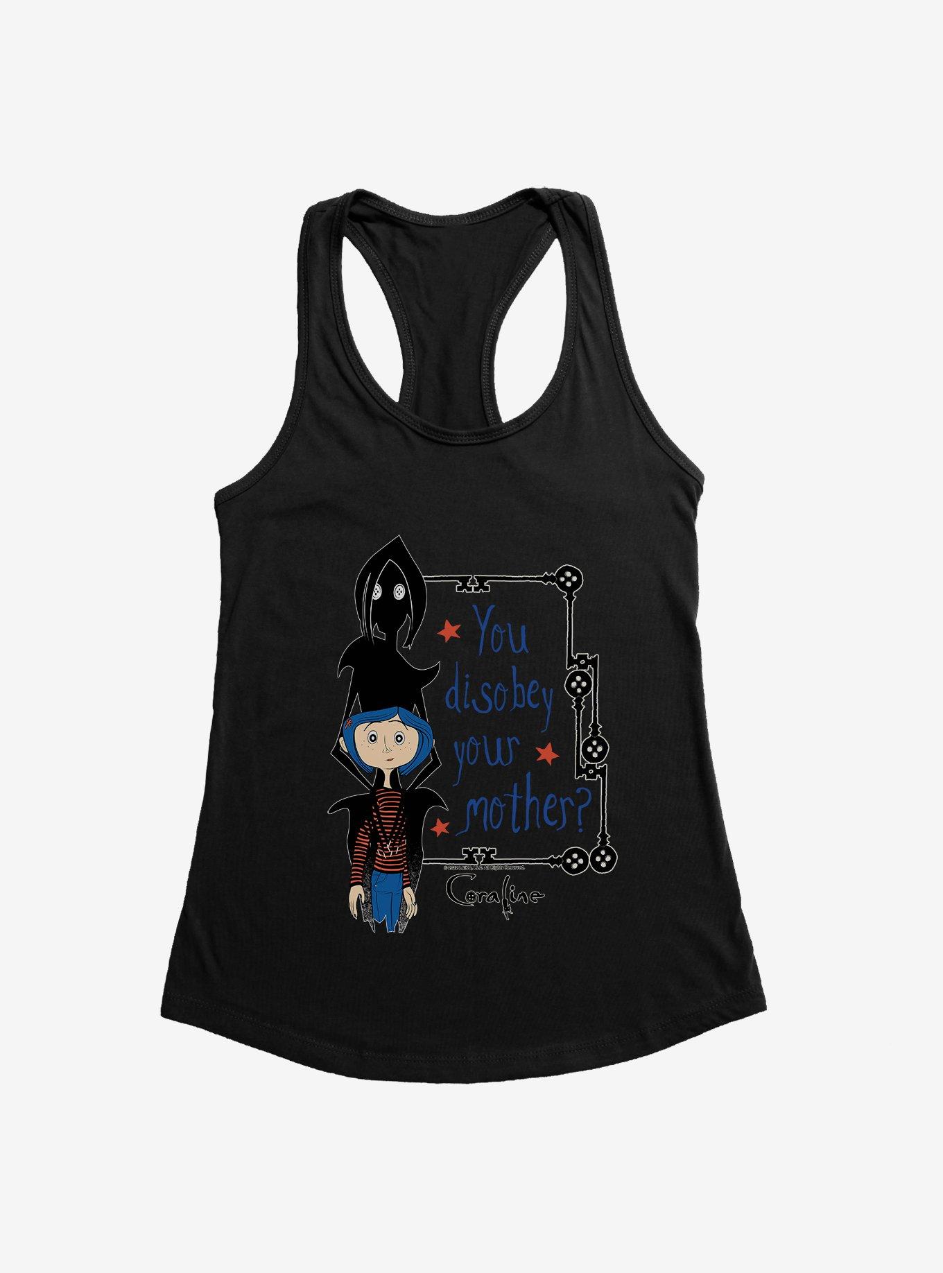Coraline Disobey Mother Girls Tank, BLACK, hi-res