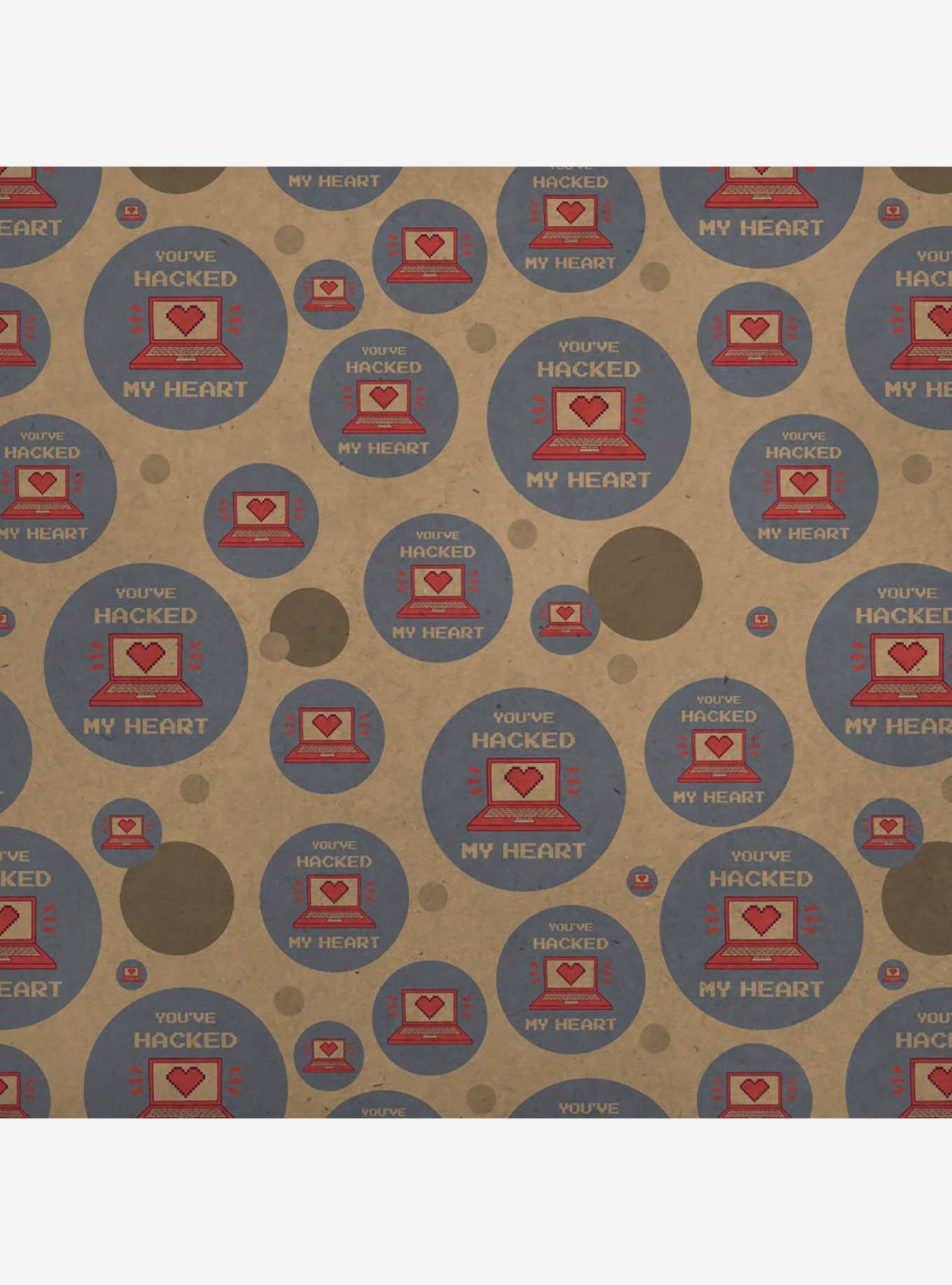 You've Hacked My Heart Love Premium Kraft Wrapping Paper, , hi-res
