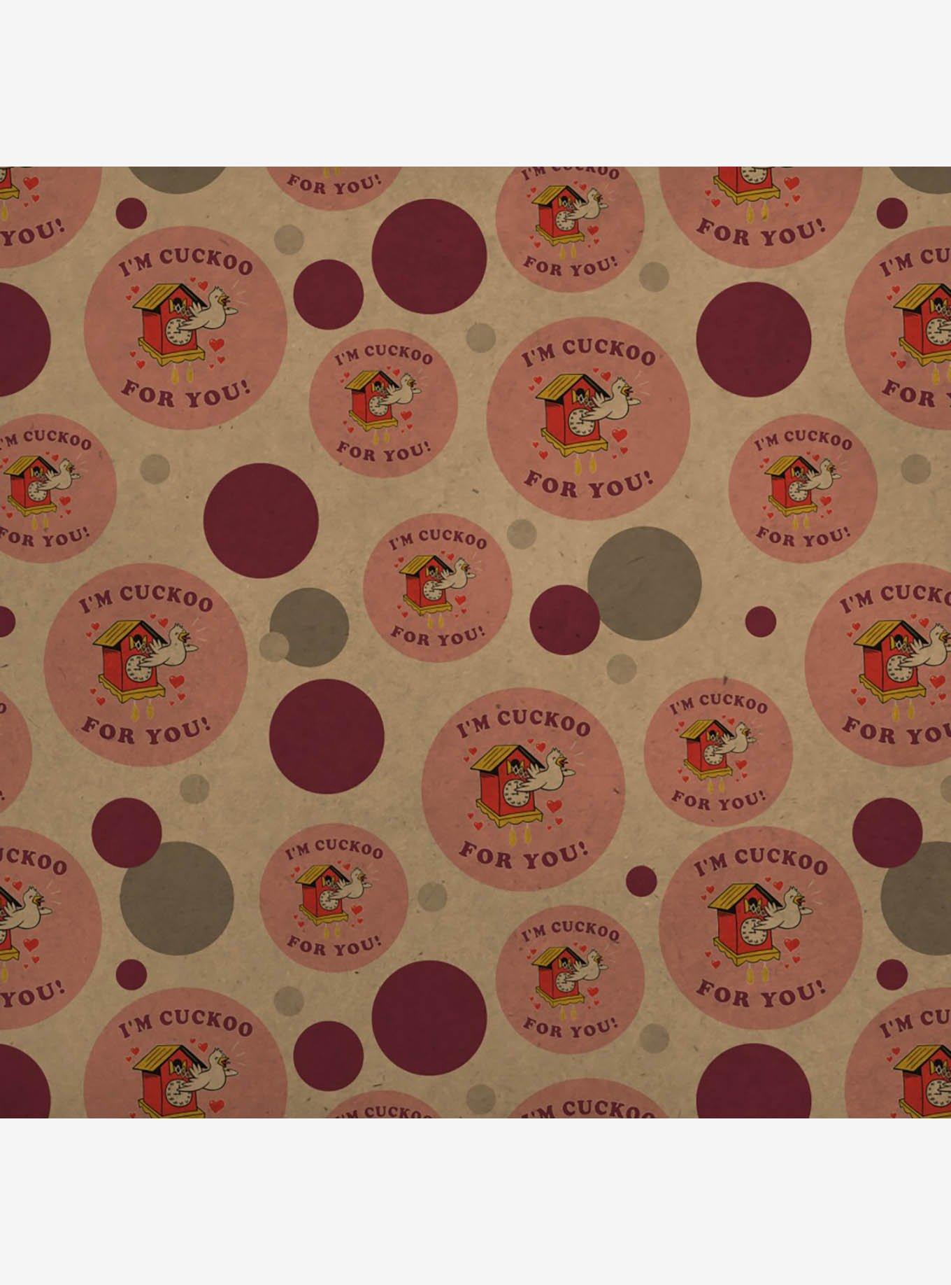 I'm Cuckoo For You Crazy Clock Premium Kraft Wrapping Paper, , hi-res