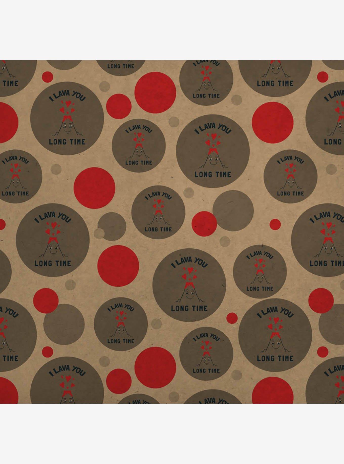 I Lava You Long Time Love Volcano Erupting Premium Kraft Wrapping Paper, , hi-res
