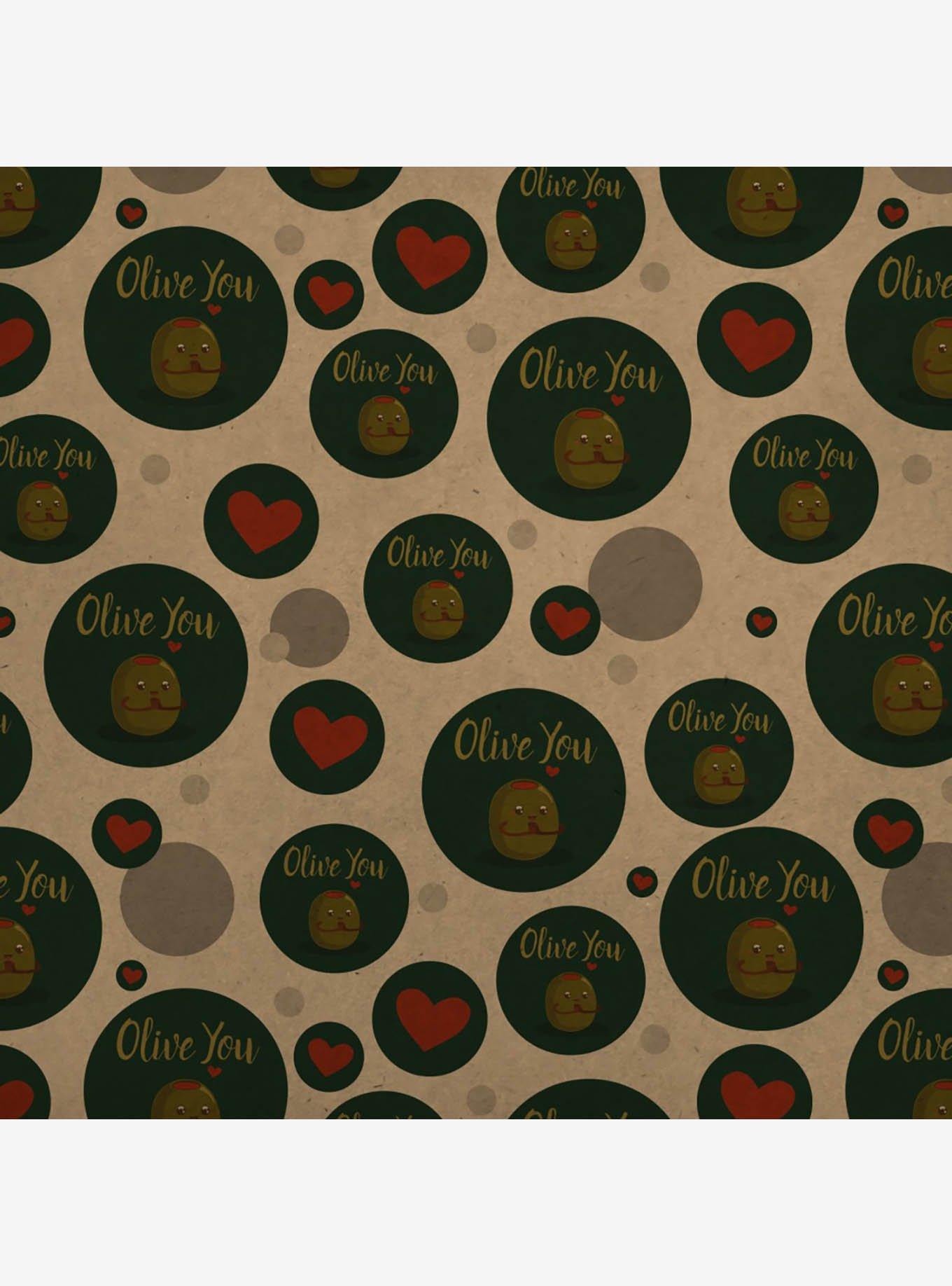 Olive You I Love You Premium Kraft Wrapping Paper, , hi-res