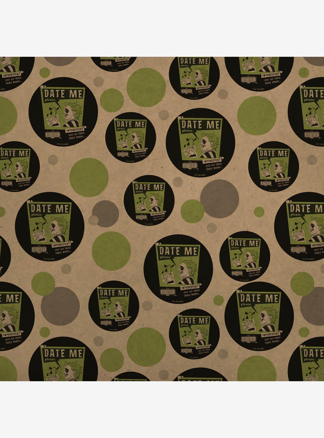 Beetlejuice Date Me Premium Kraft Wrapping Paper, , hi-res