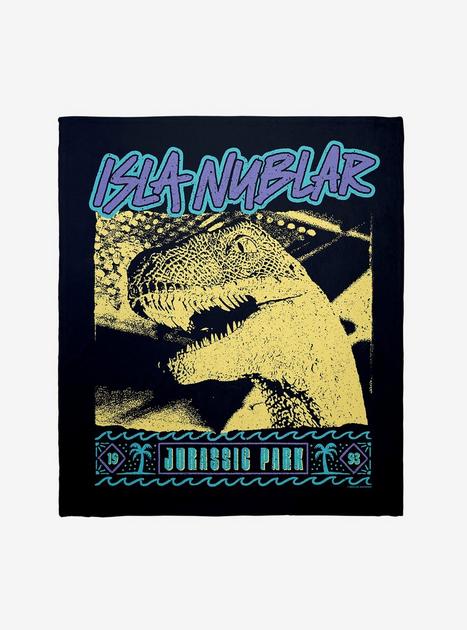 Jurassic Park Isla Nublar Raptor Throw Blanket - WHITE | BoxLunch