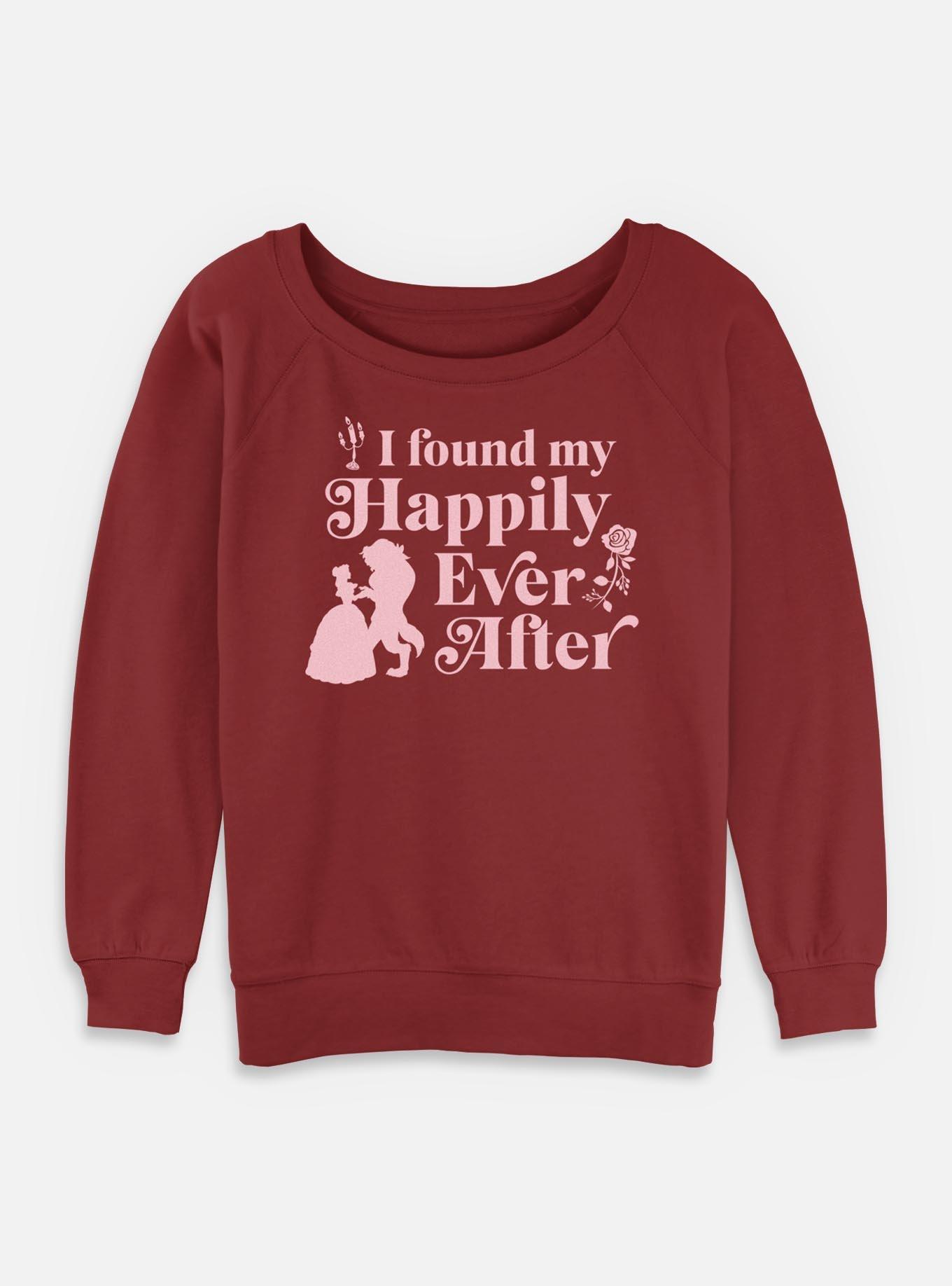 Disney Beauty and the Beast Found My Happily Ever After Girls Slouchy Sweatshirt, , hi-res