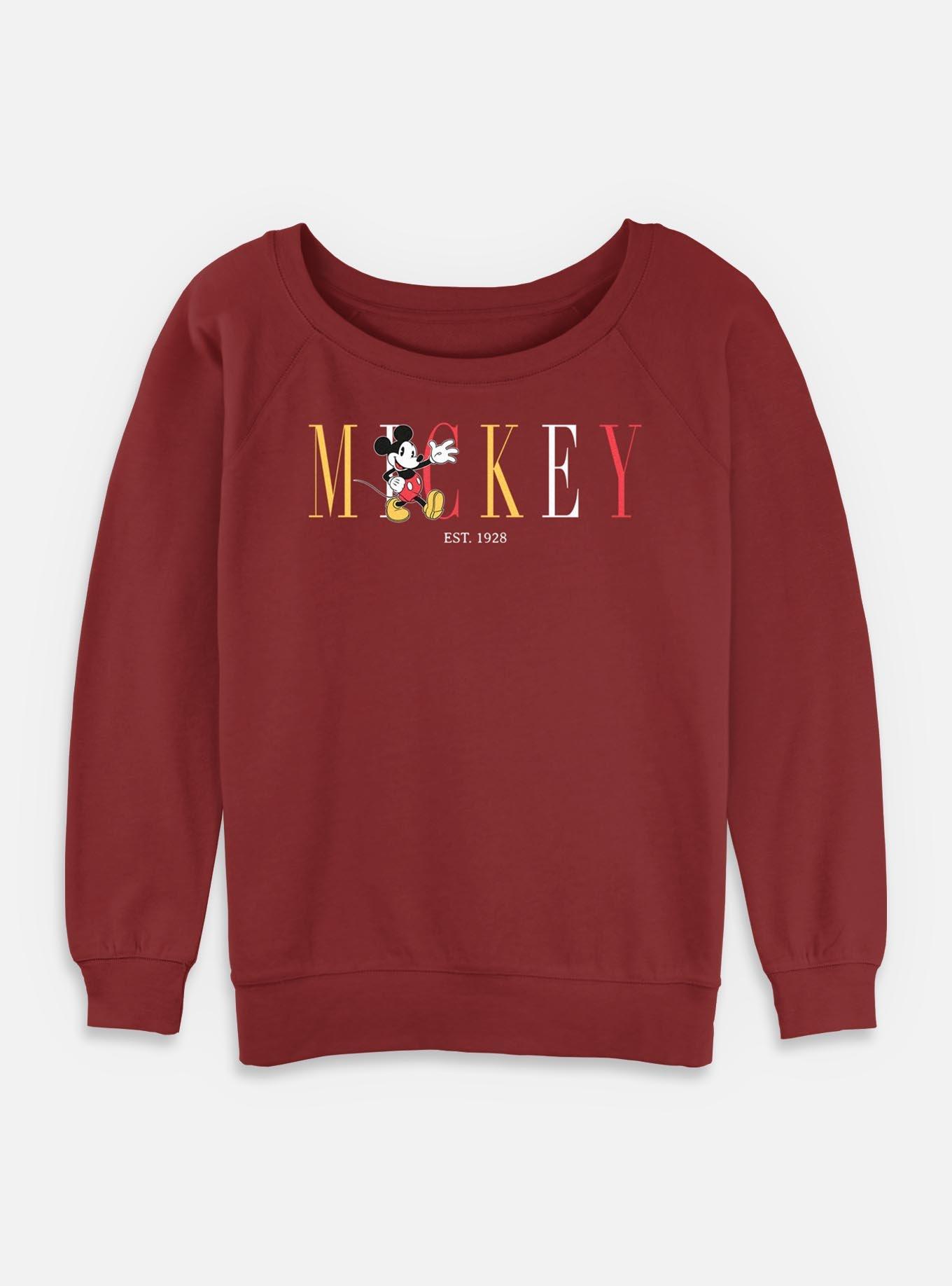 Disney Mickey Mouse Est. 1928 Girls Slouchy Sweatshirt