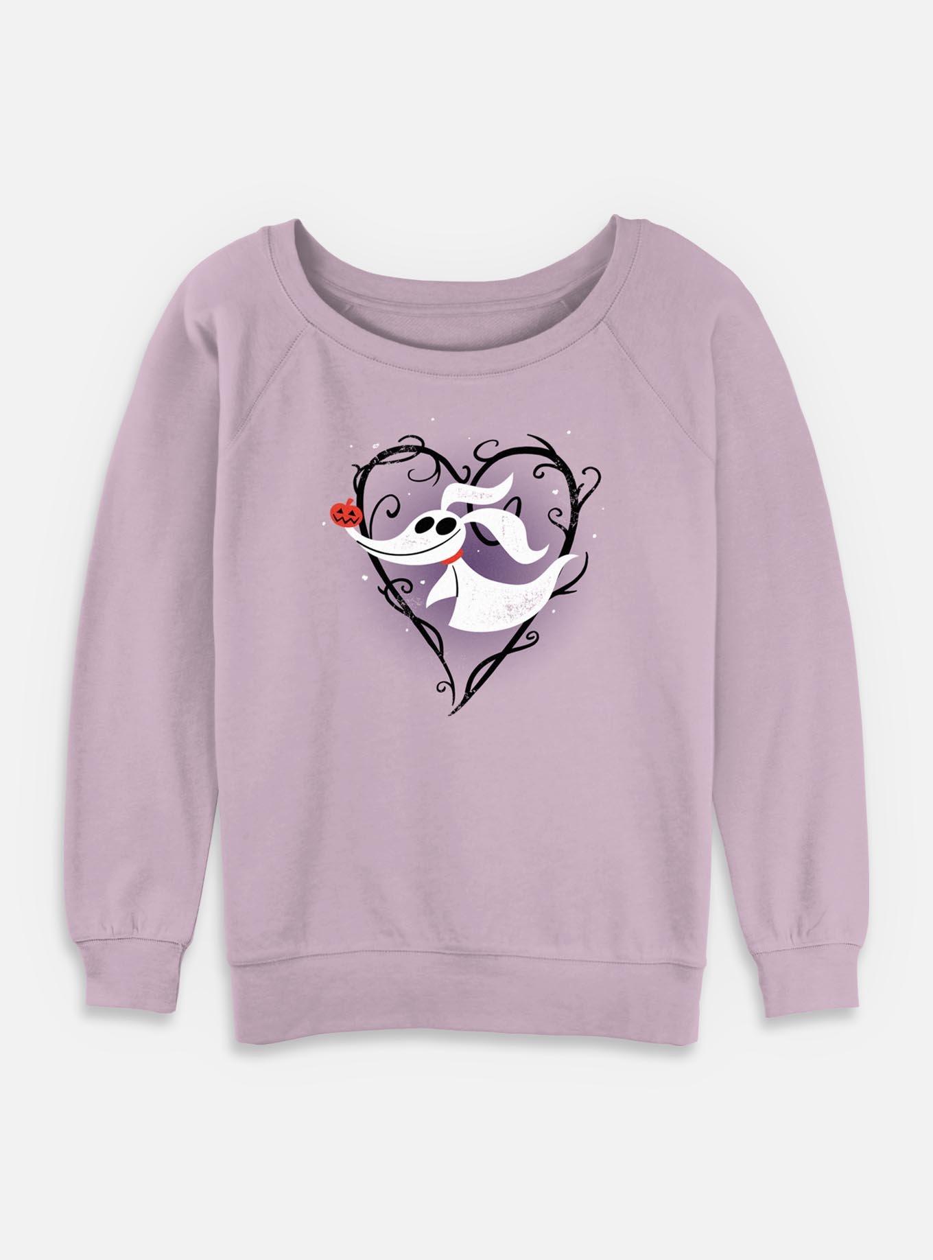 Disney The Nightmare Before Christmas Zero On Heart Girls Slouchy Sweatshirt, , hi-res