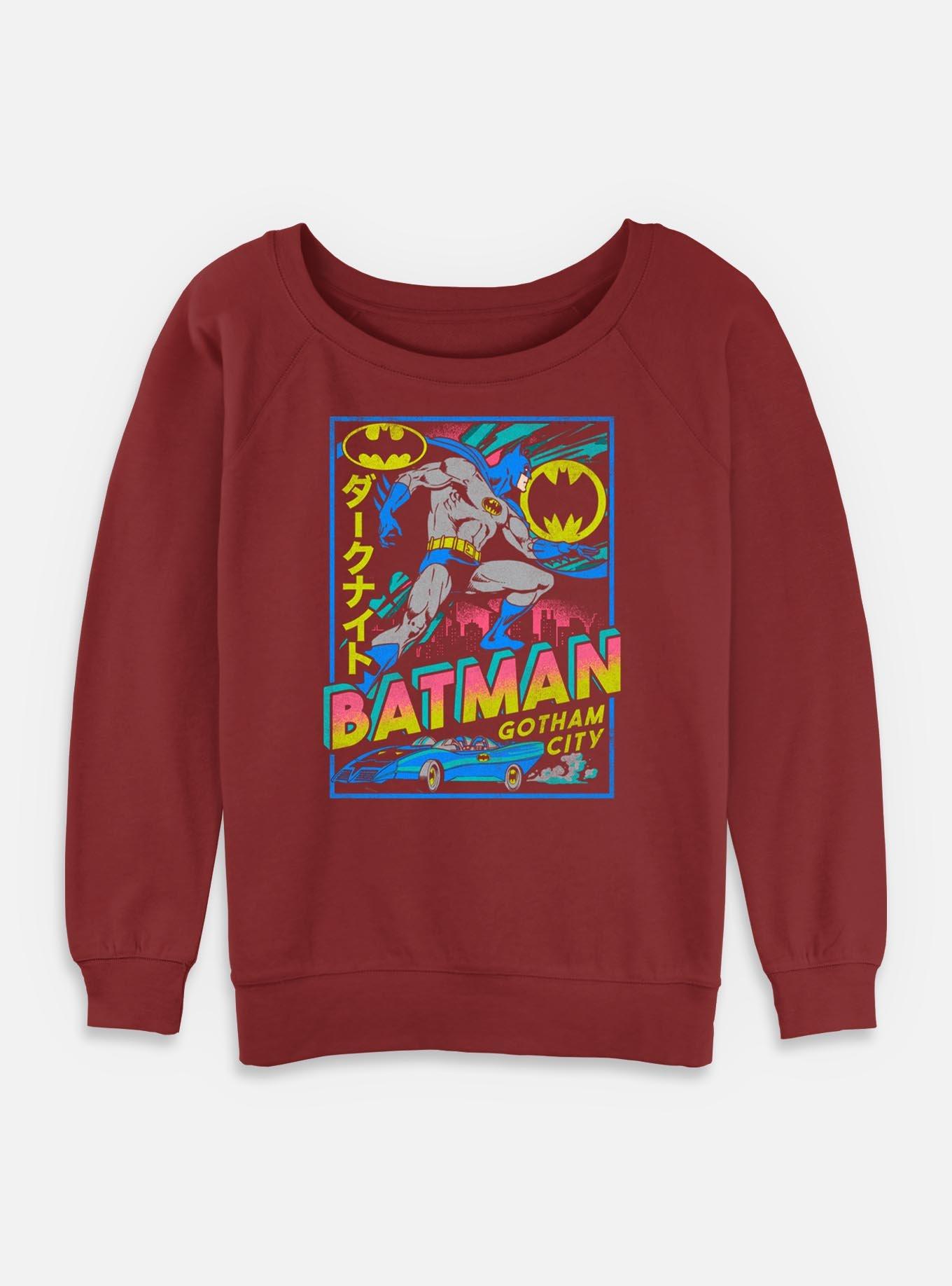 DC Comics Batman Neon Gotham Knight Girls Slouchy Sweatshirt