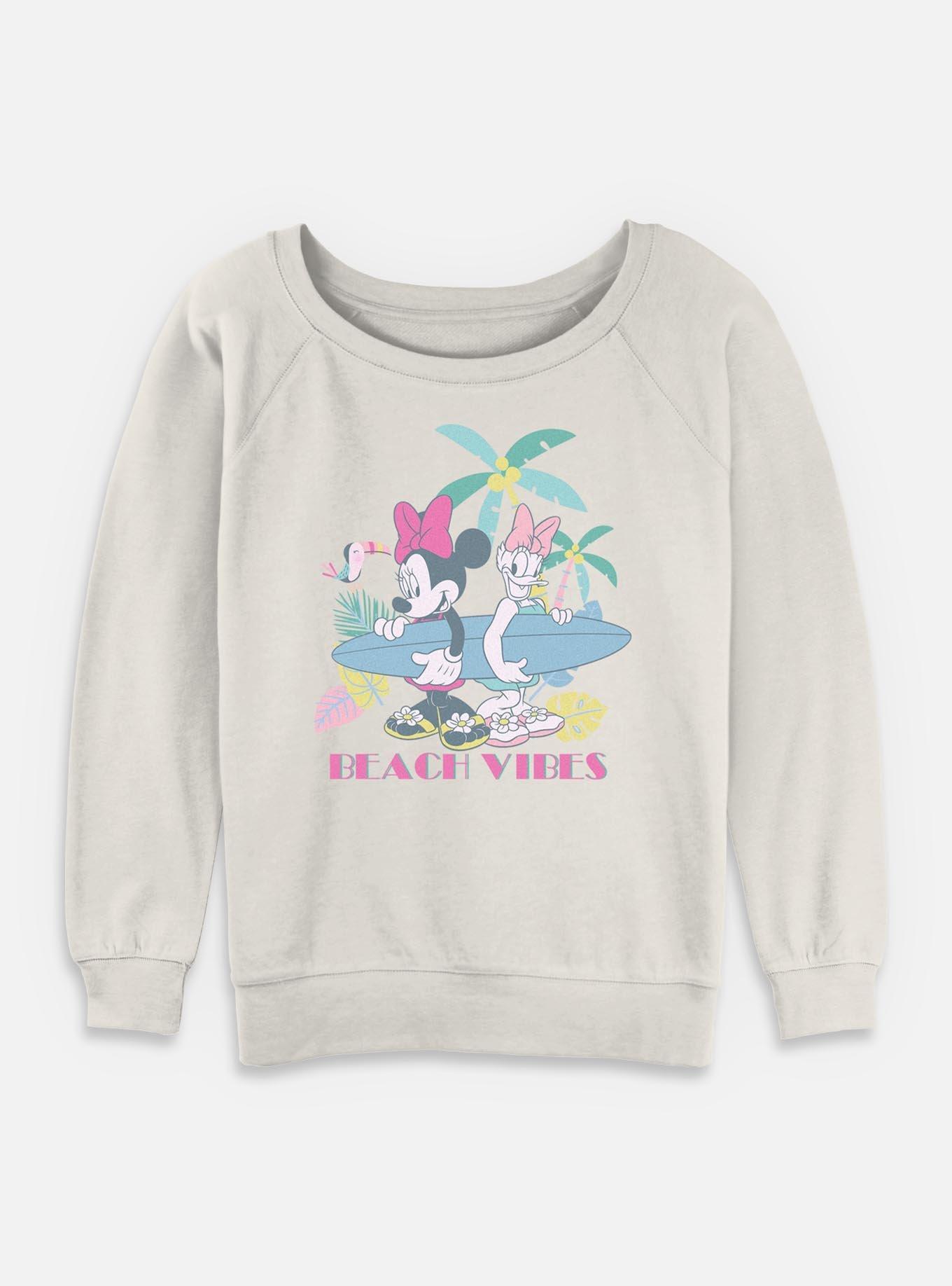 Disney Minnie Mouse Beach Vibes With Daisy Girls Slouchy Sweatshirt