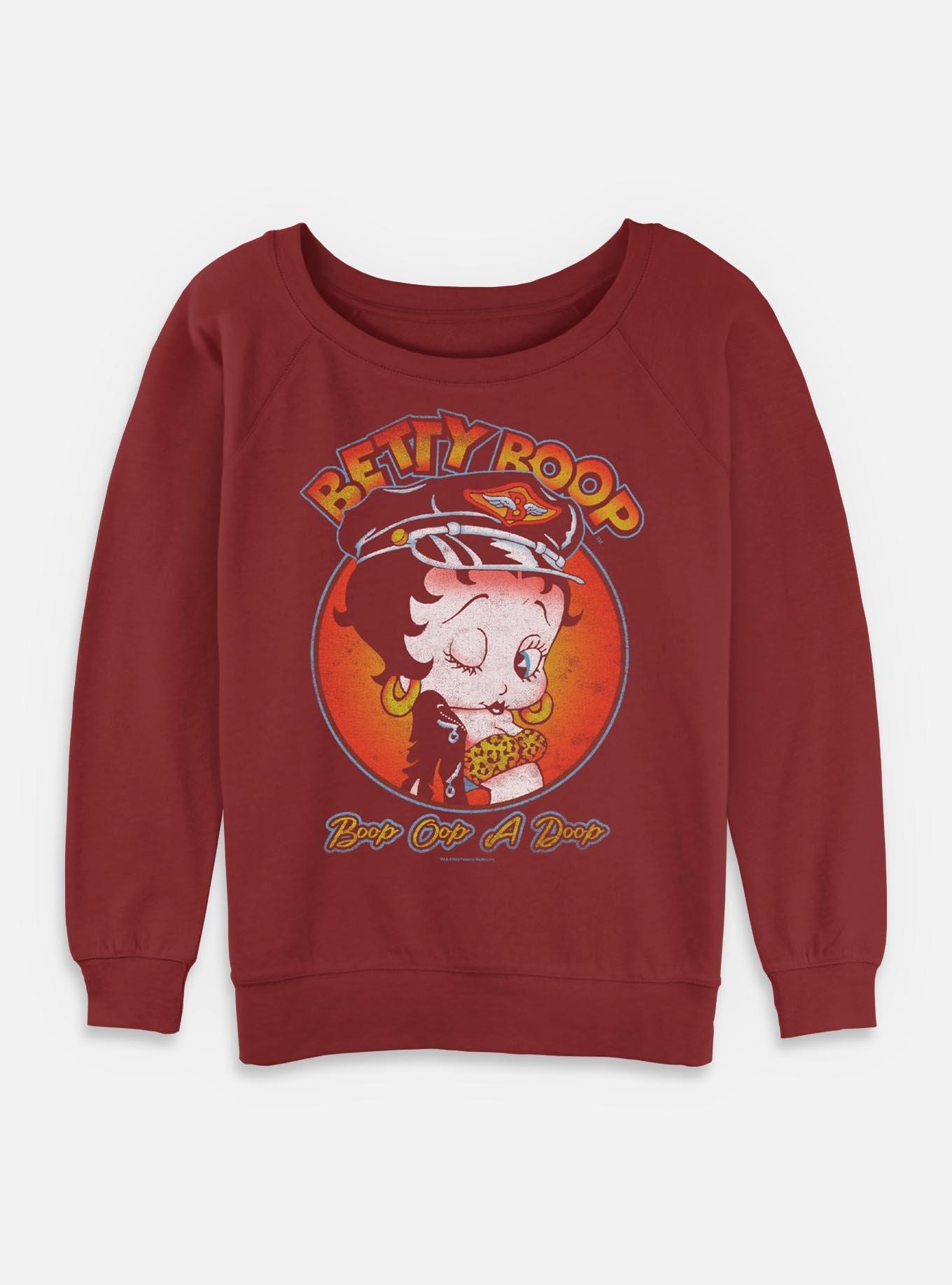 Betty Boop Rockin Cap Girls Slouchy Sweatshirt, , hi-res