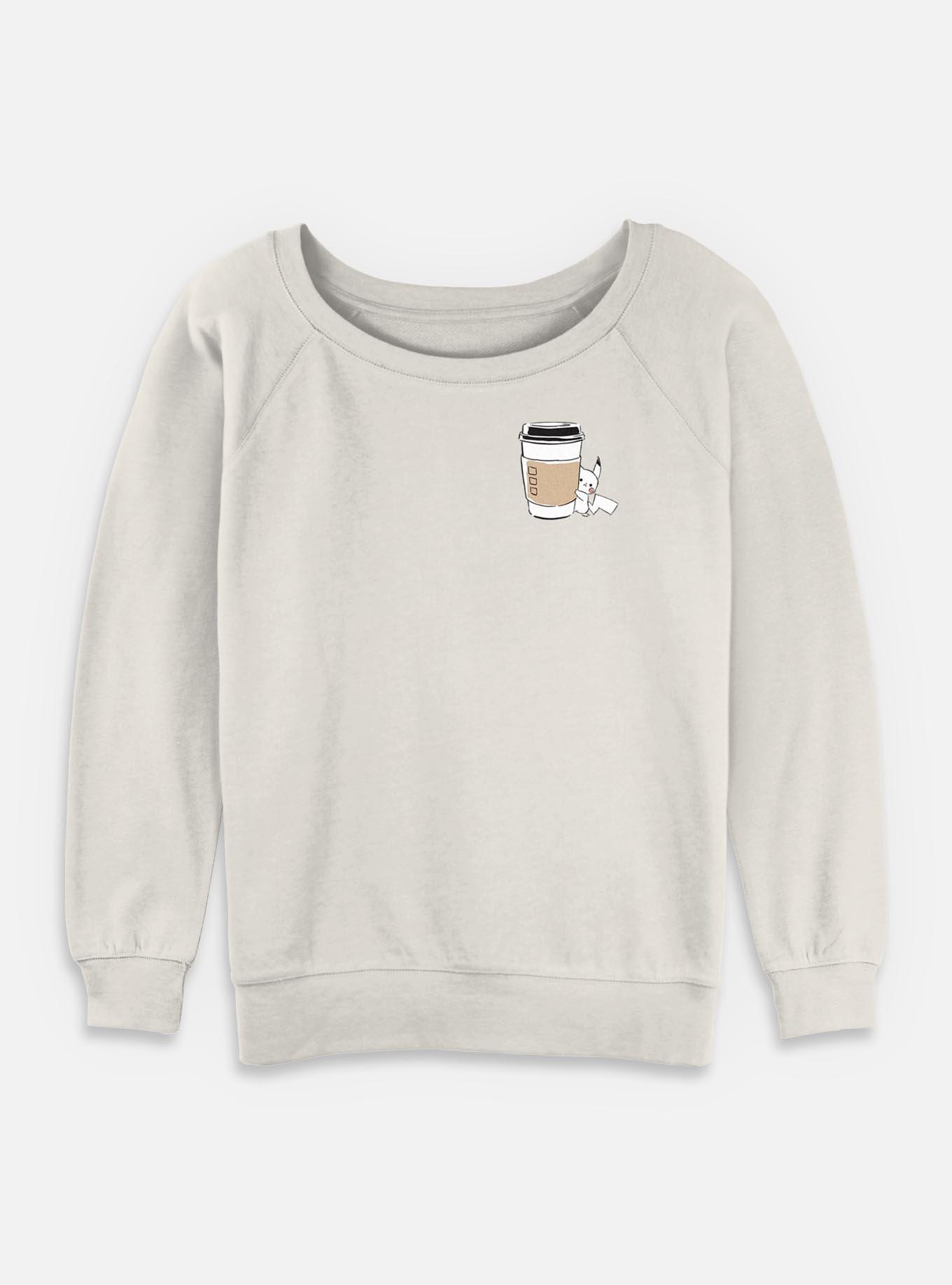 Pokemon Pikachu Coffee Girls Slouchy Sweatshirt