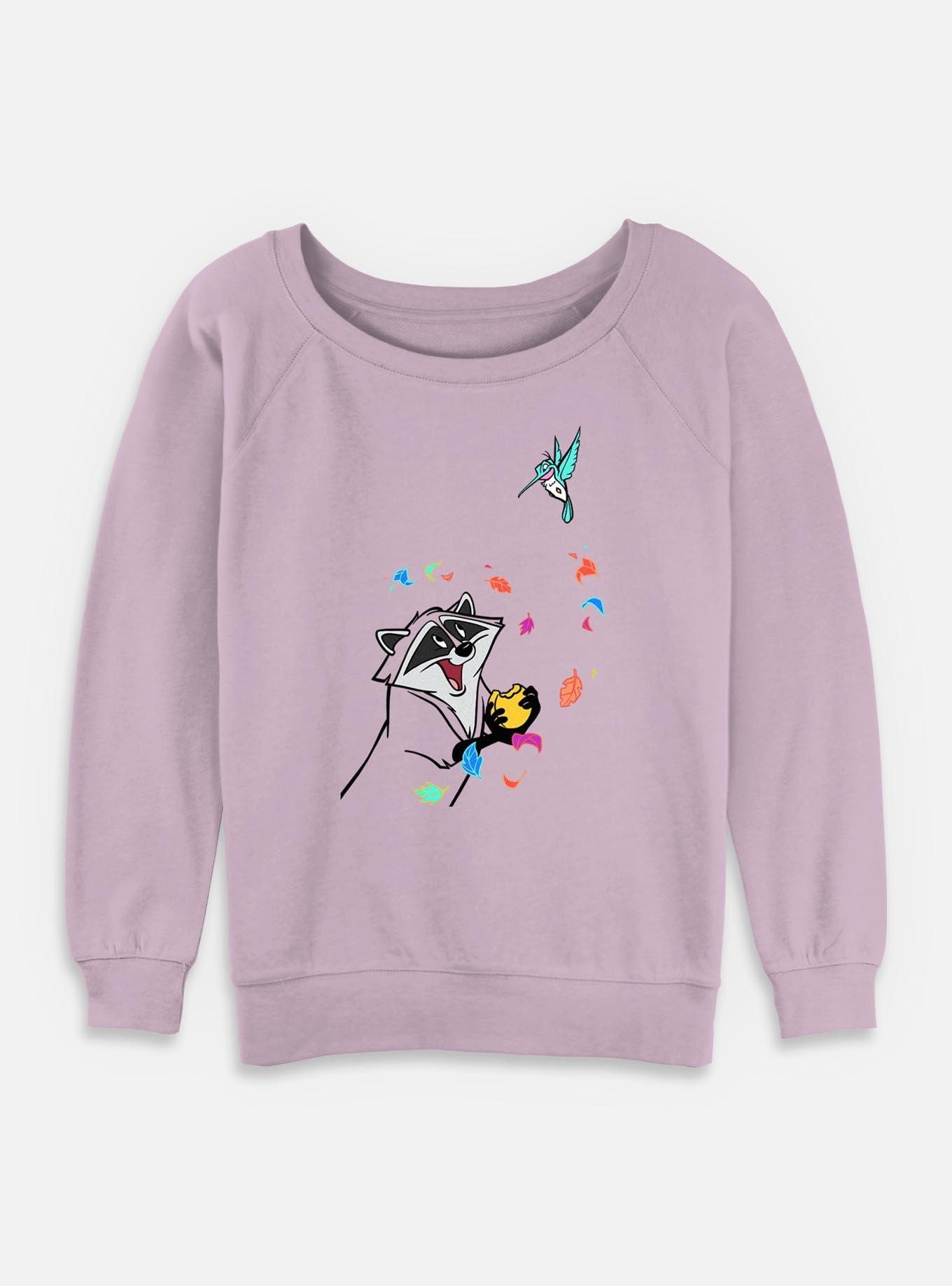 Disney Pocahontas Meeko And Flit Girls Slouchy Sweatshirt, , hi-res