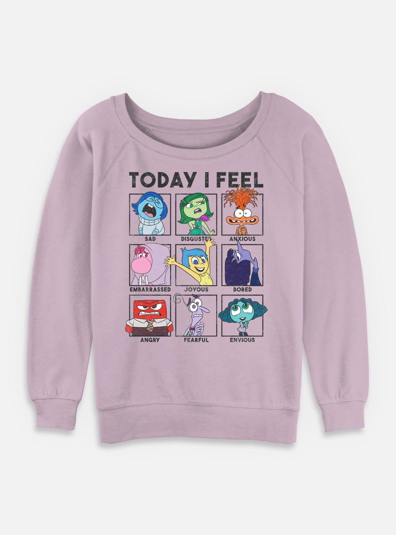 Disney Pixar Inside Out Feelings Girls Slouchy Sweatshirt, , hi-res