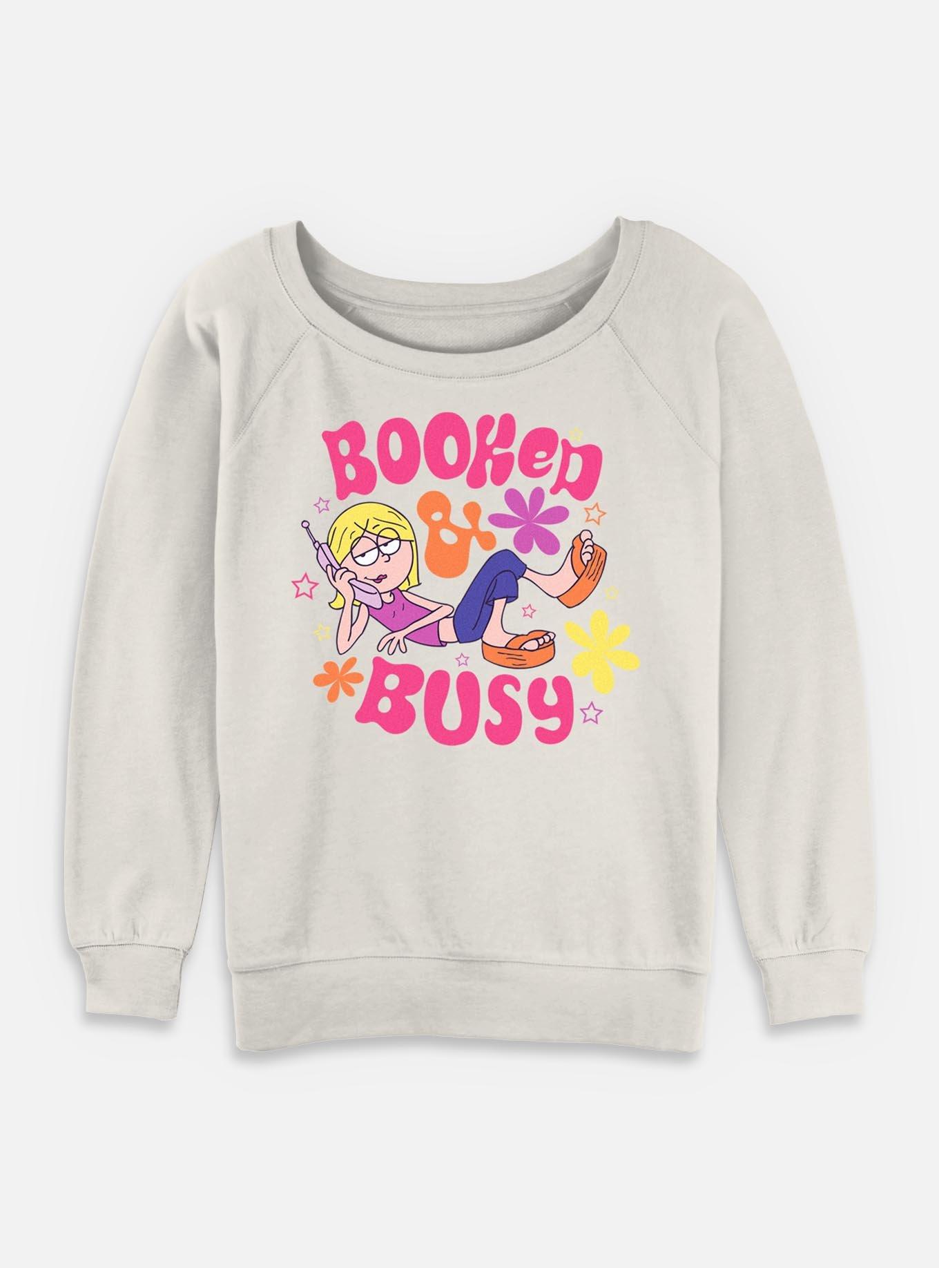 Disney Lizzie McGuire Totally Booked Girls Slouchy Sweatshirt, EGRET, hi-res