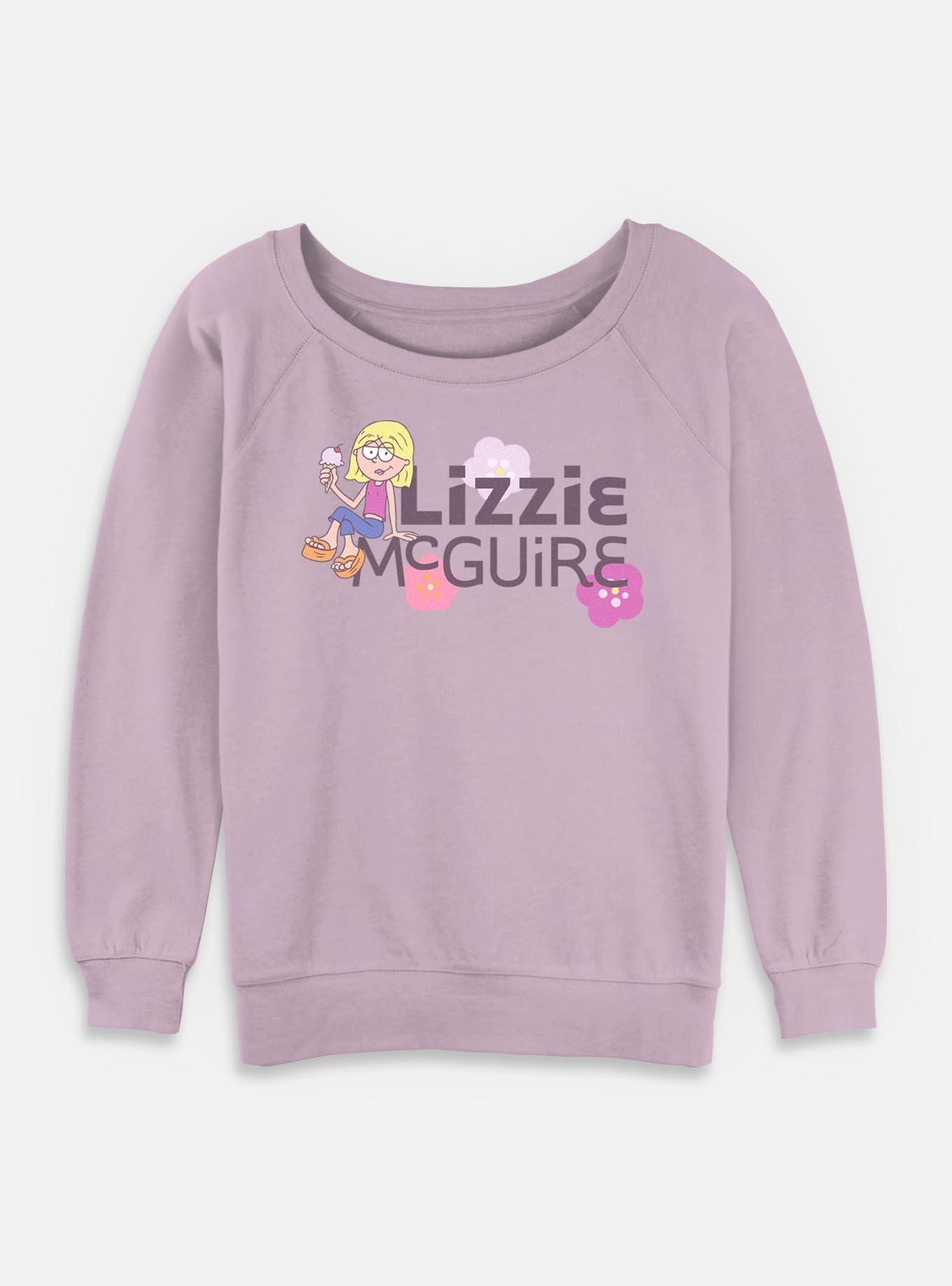 Disney Lizzie McGuire Logo Pop Girls Slouchy Sweatshirt, LAVENDER, hi-res