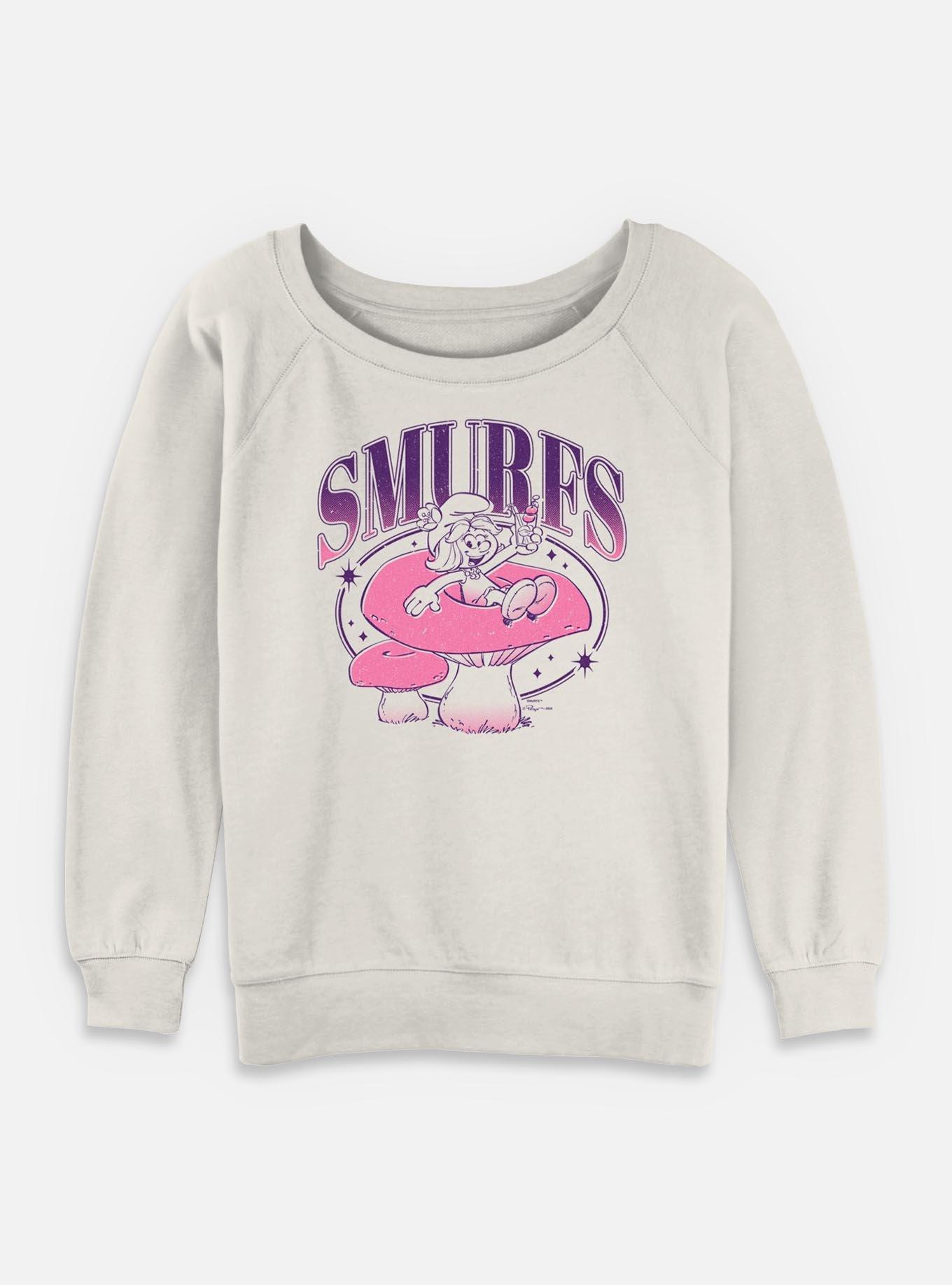 The Smurfs Mushroom Girls Slouchy Sweatshirt, EGRET, hi-res