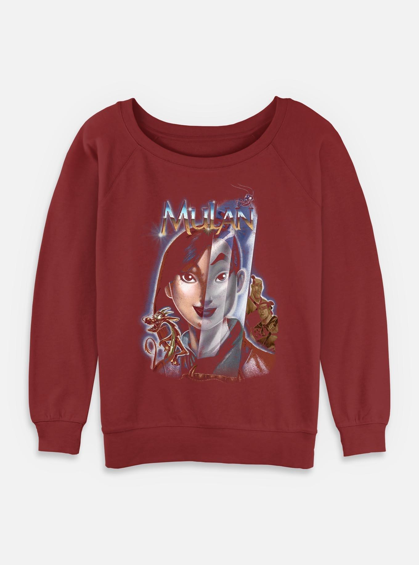 Disney Princesses Mulan Poster Girls Slouchy Sweatshirt, , hi-res
