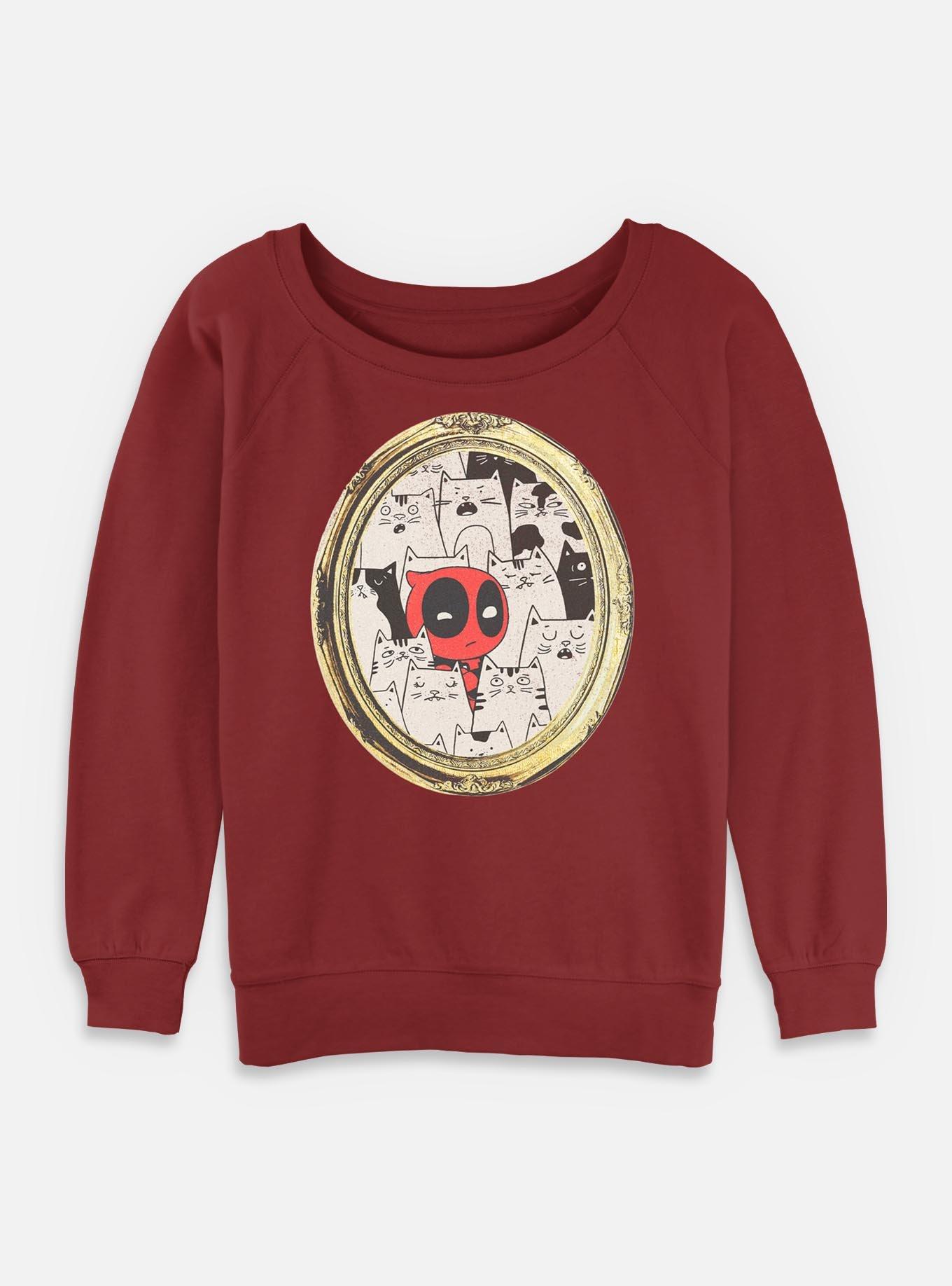 Marvel Deadpool Cats Rule Everything Around Me Girls Slouchy Sweatshirt, , hi-res