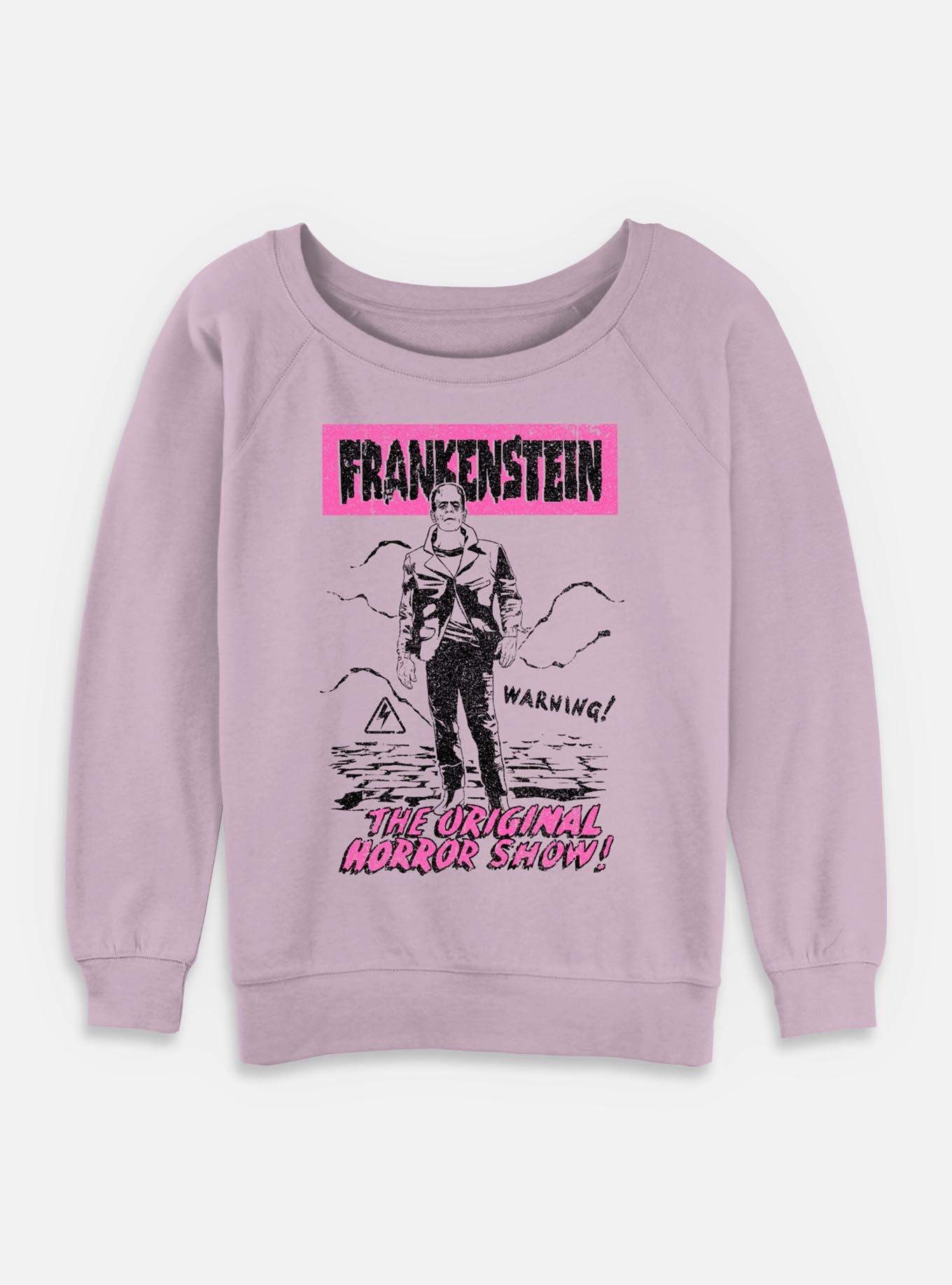 Universal Monsters Frankenstein Girls Slouchy Sweatshirt, LAVENDER, hi-res