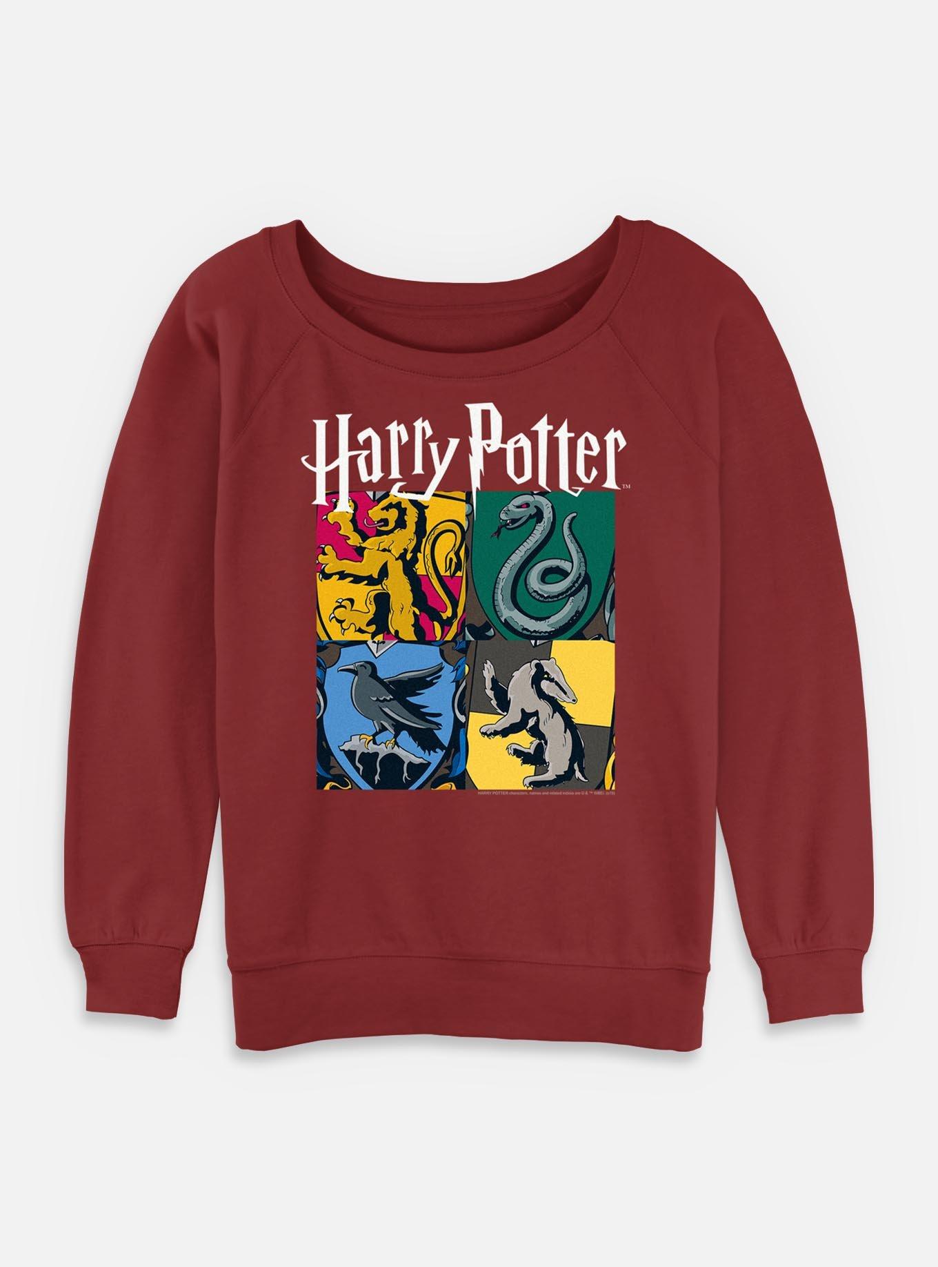 Harry Potter All Houses Girls Slouchy Sweatshirt, , hi-res