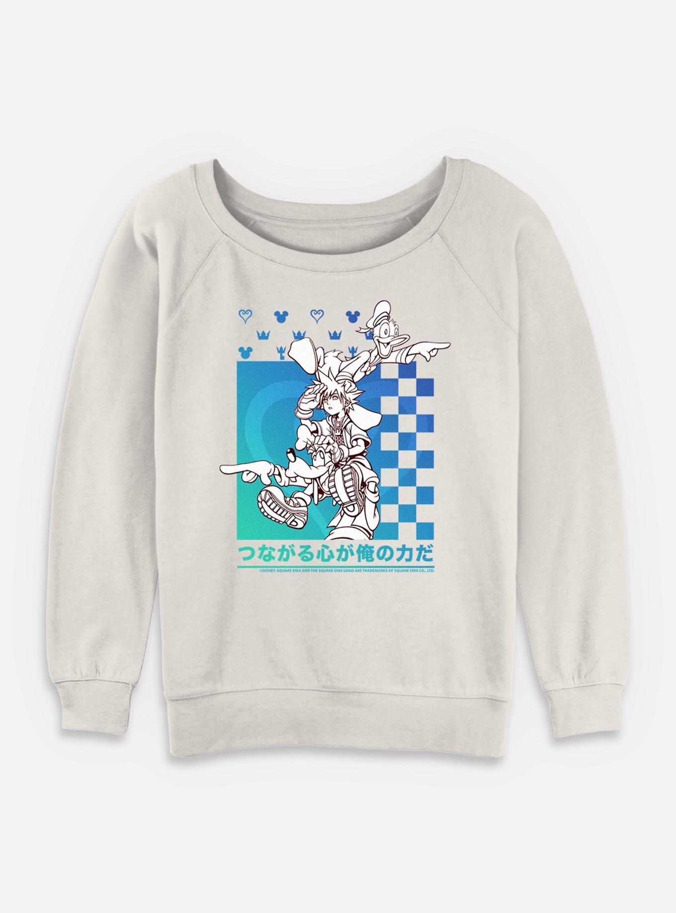 Disney Kingdom Hearts Power Friends Girls Slouchy Sweatshirt, EGRET, hi-res