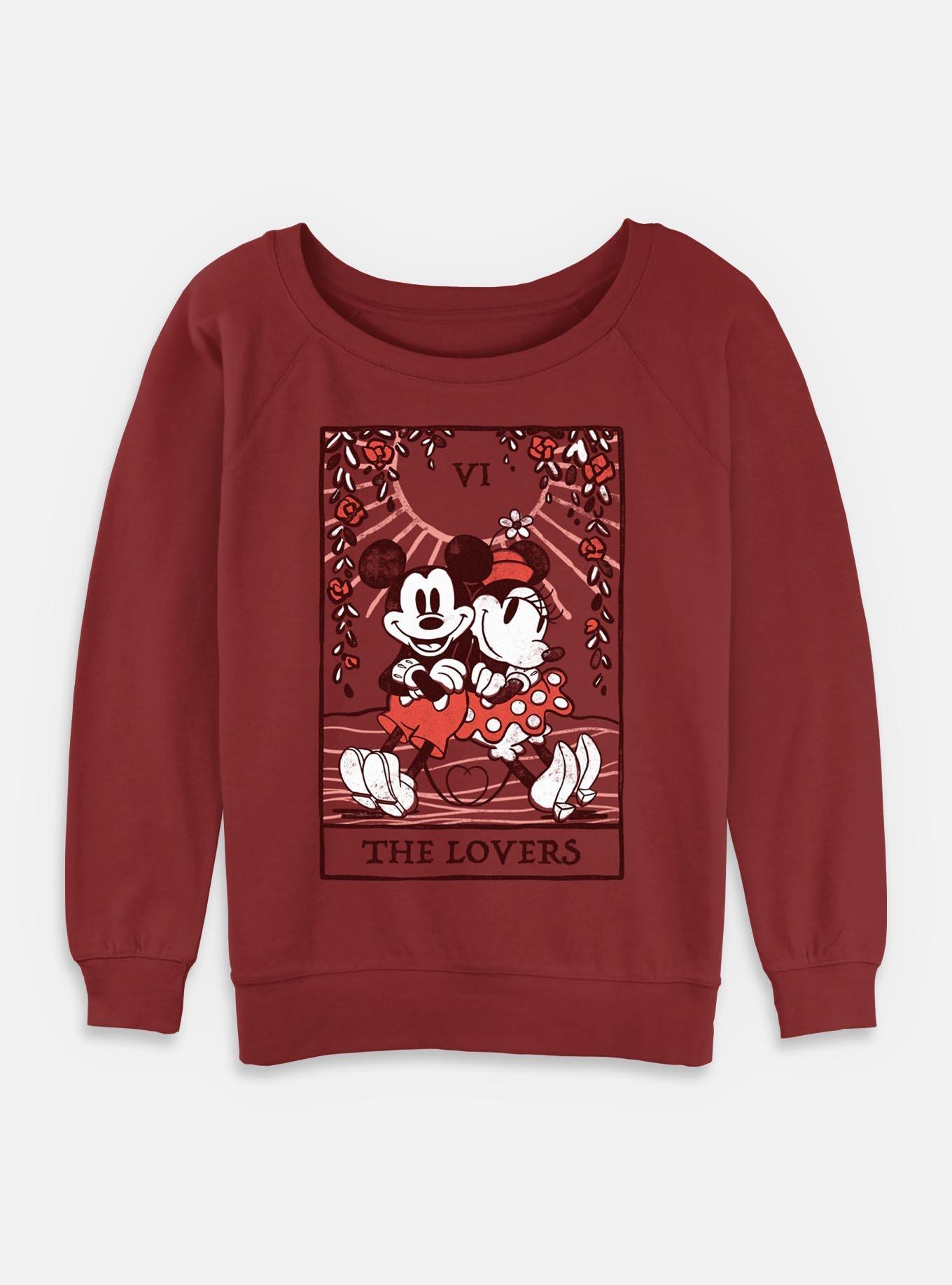 Disney Mickey Mouse With Minnie Mouse The Lovers Girls Slouchy Sweatshirt