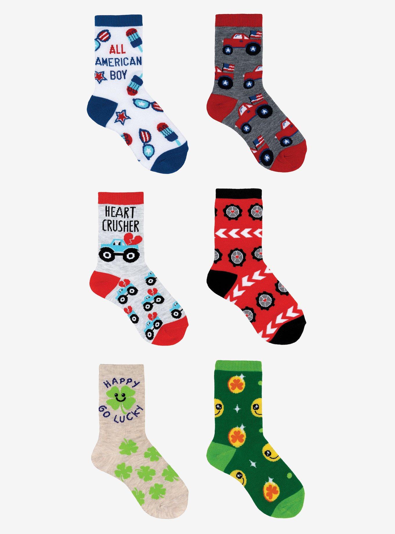 Holiday 6-Pair Boys Crew Socks, , hi-res