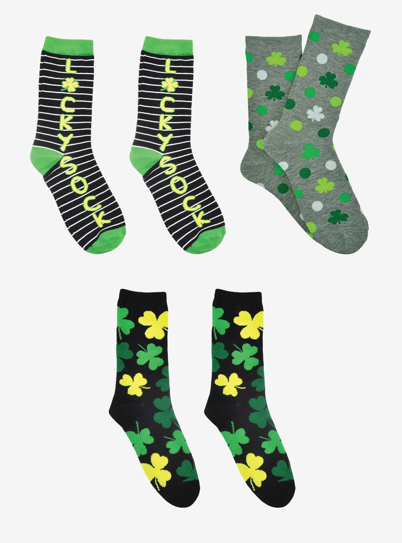 Lucky St. Patrick's Day 3-Pair Crew Socks, , hi-res