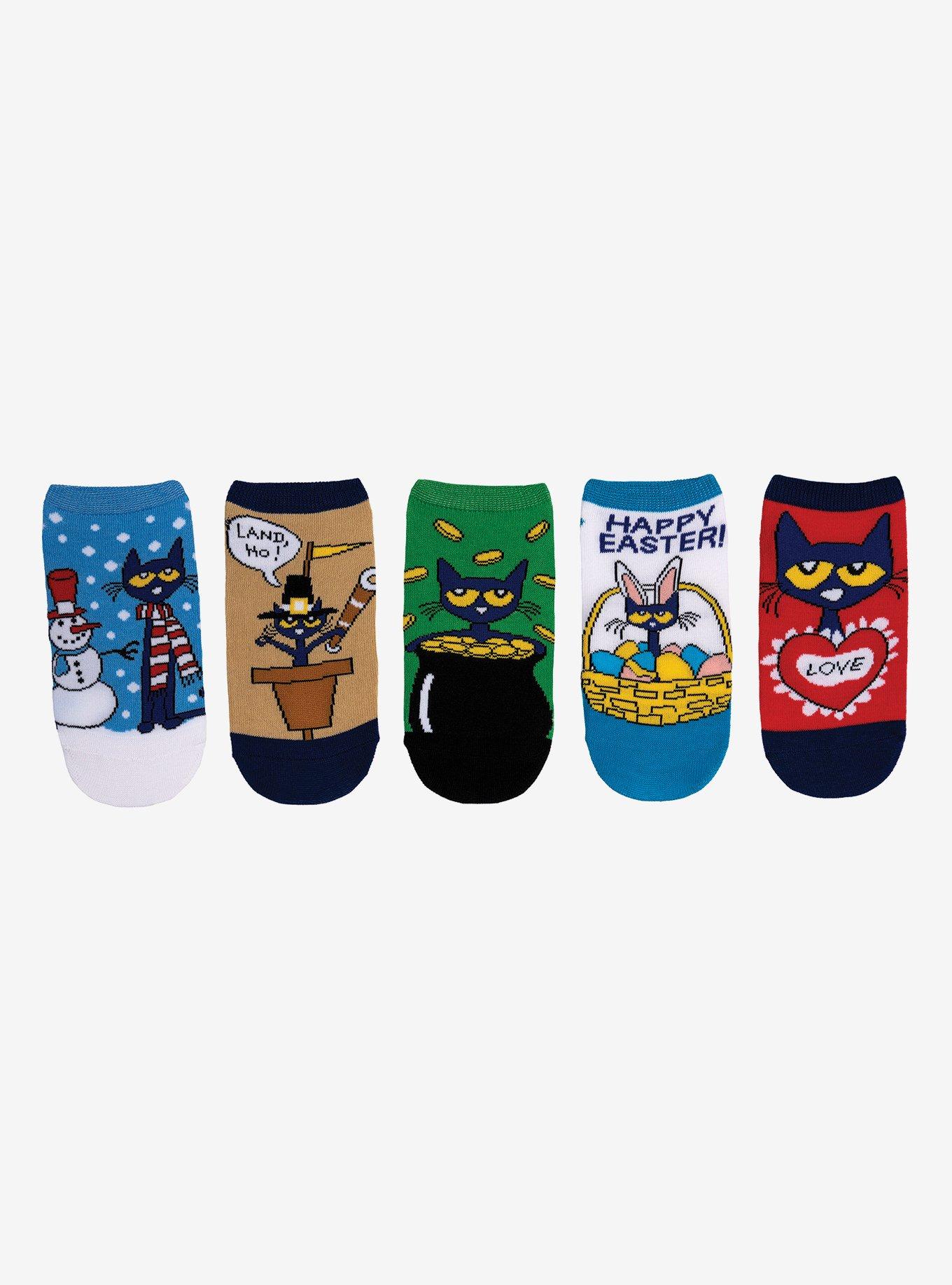 Pete The Cat Seasonal 5-Pair Youth Lowcut Socks, , hi-res