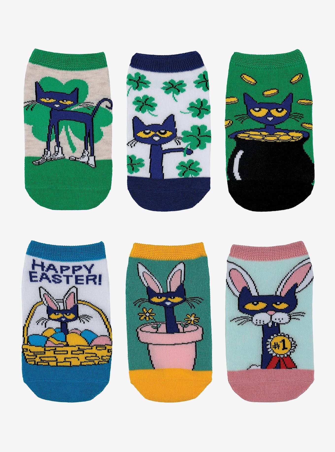 Pete The Cat St. Patrick's & Easter 6-Pair Youth Lowcut Socks, , hi-res