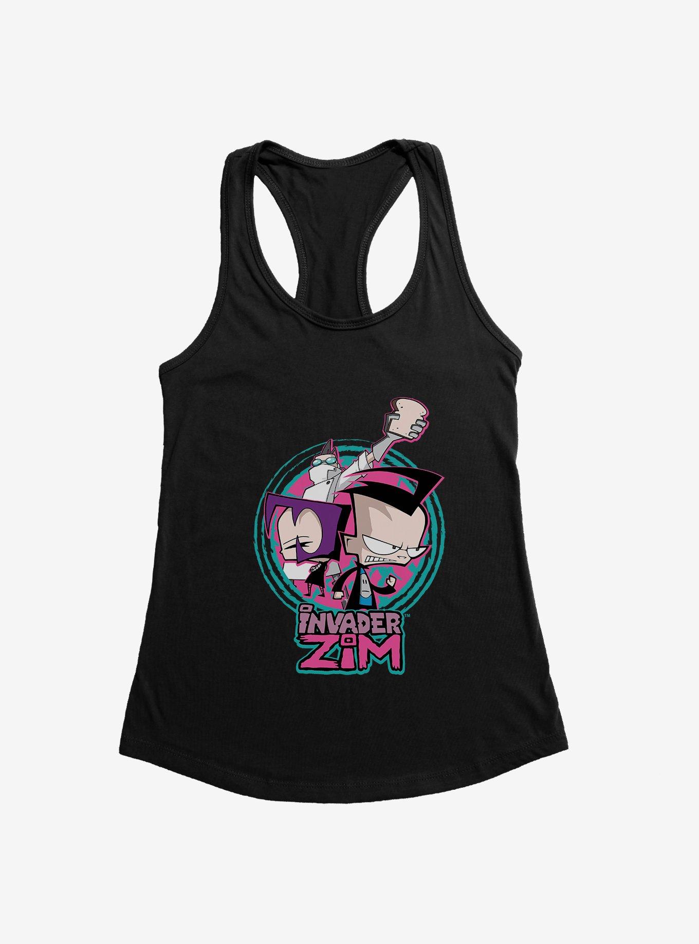 Invader Zim Gaz Dib & Professor Membrane Girls Tank, BLACK, hi-res