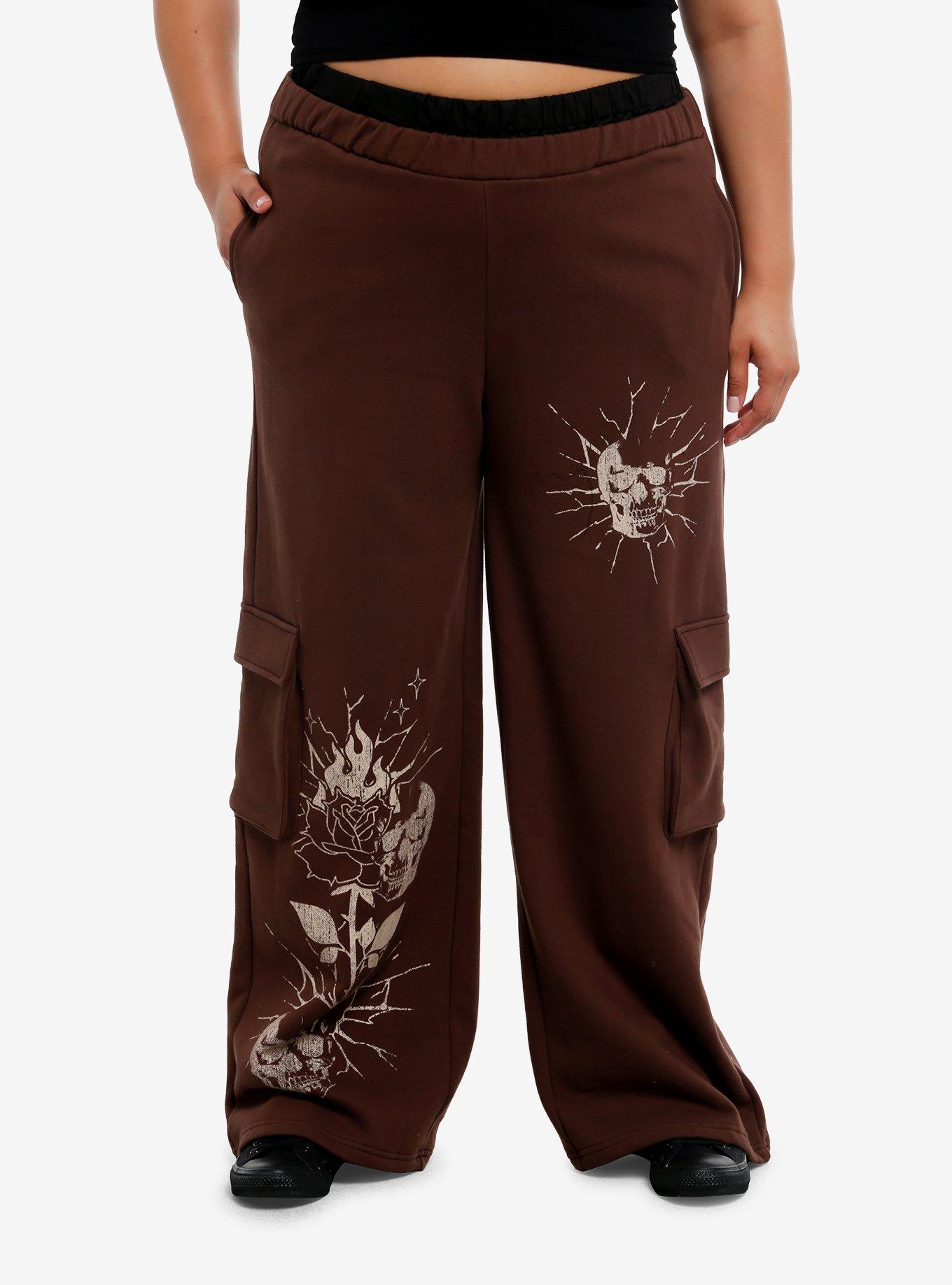 Skull Lonely Soul Double Waist Girls Lounge Pants Plus Size, , hi-res