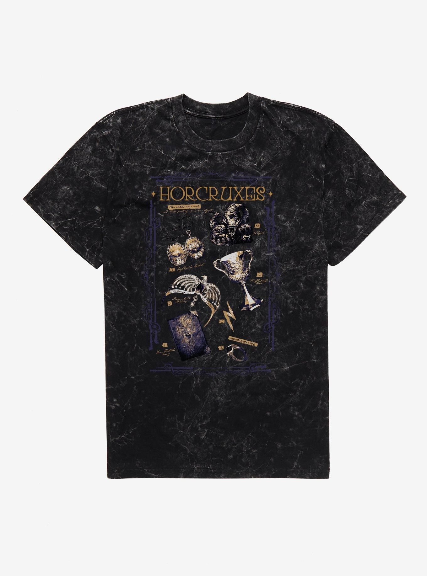 Harry Potter Horcruxes Mineral Wash T-Shirt, BLACK MINERAL WASH, hi-res