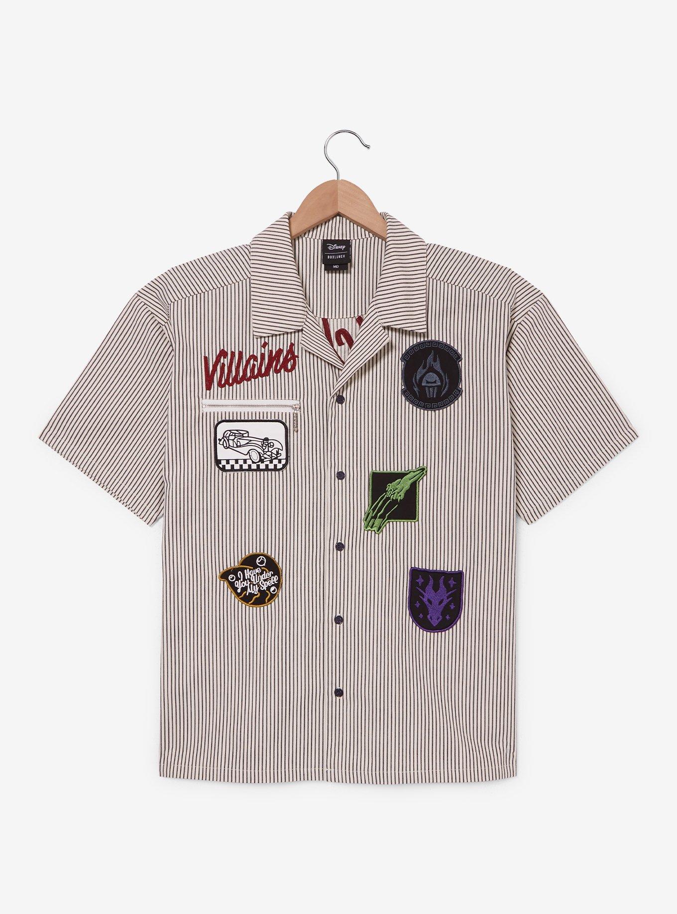 Disney Villains Icons Striped Woven Button-Up - BoxLunch Exclusive, , hi-res