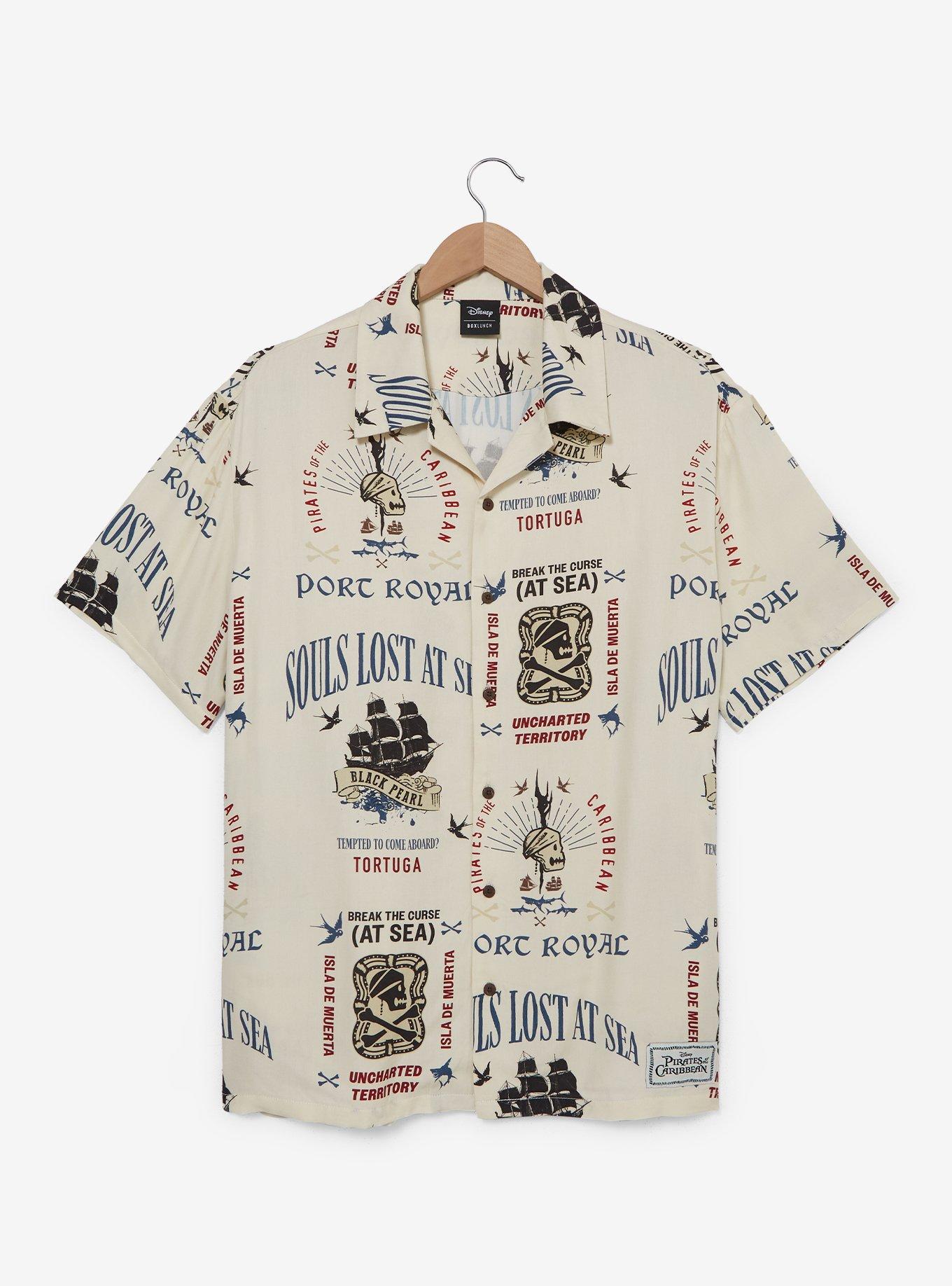 Disney The Pirates of The Caribbean Icons Allover Print Woven Button-Up - BoxLunch Exclusive, , hi-res