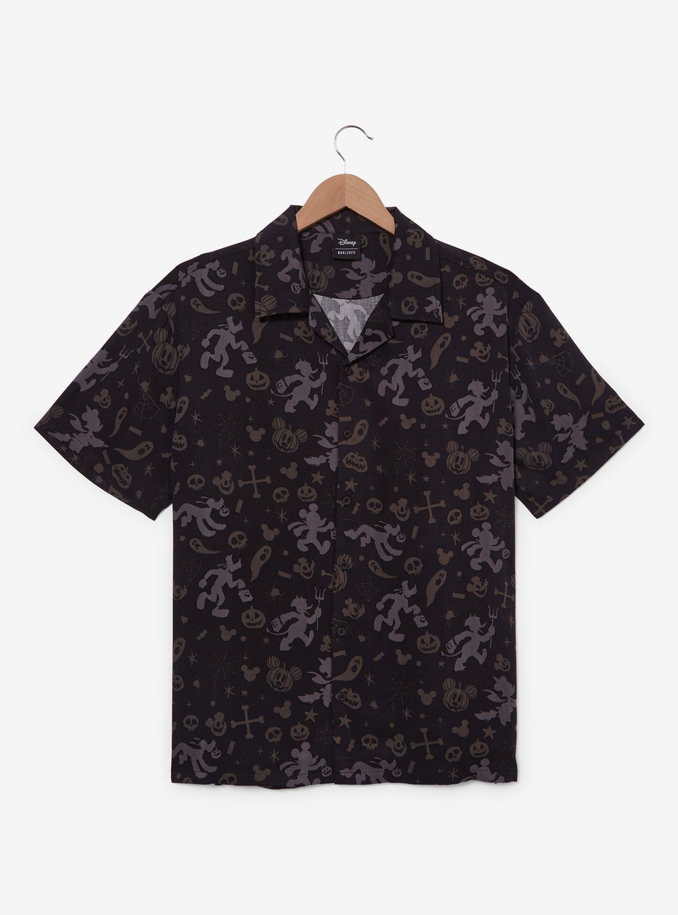 Disney Mickey and Friends Halloween Allover Print Woven Button Up — BoxLunch Exclusive, , hi-res