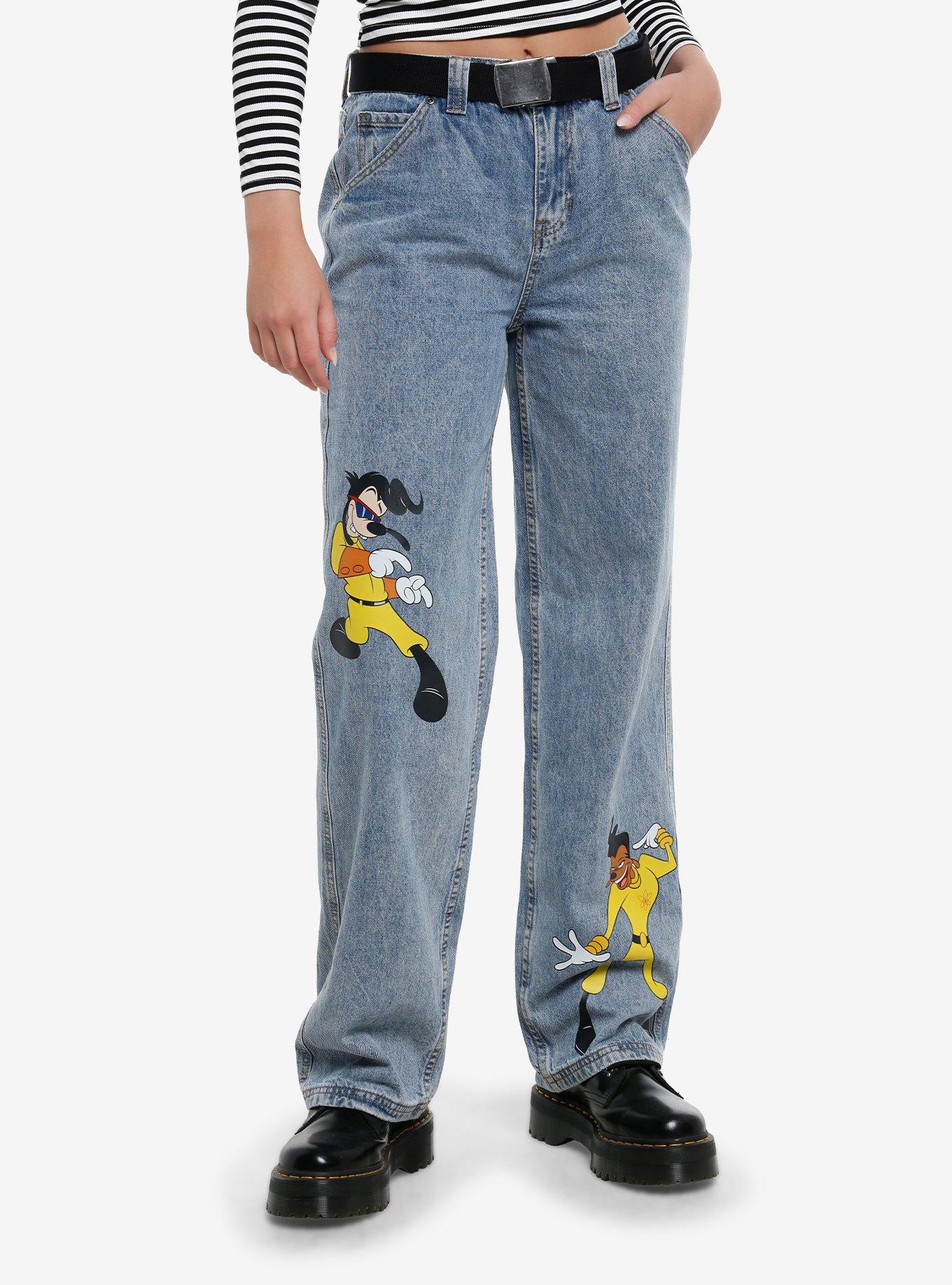 Her Universe Disney A Goofy Movie Max & Powerline Belted Straight Leg Denim Jeans, , hi-res
