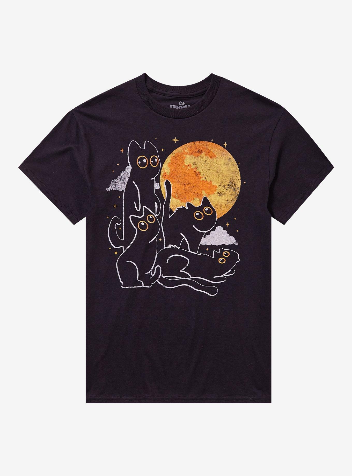 Black Cat Moon Collage T-Shirt By Goodie Two Sleeves, , hi-res