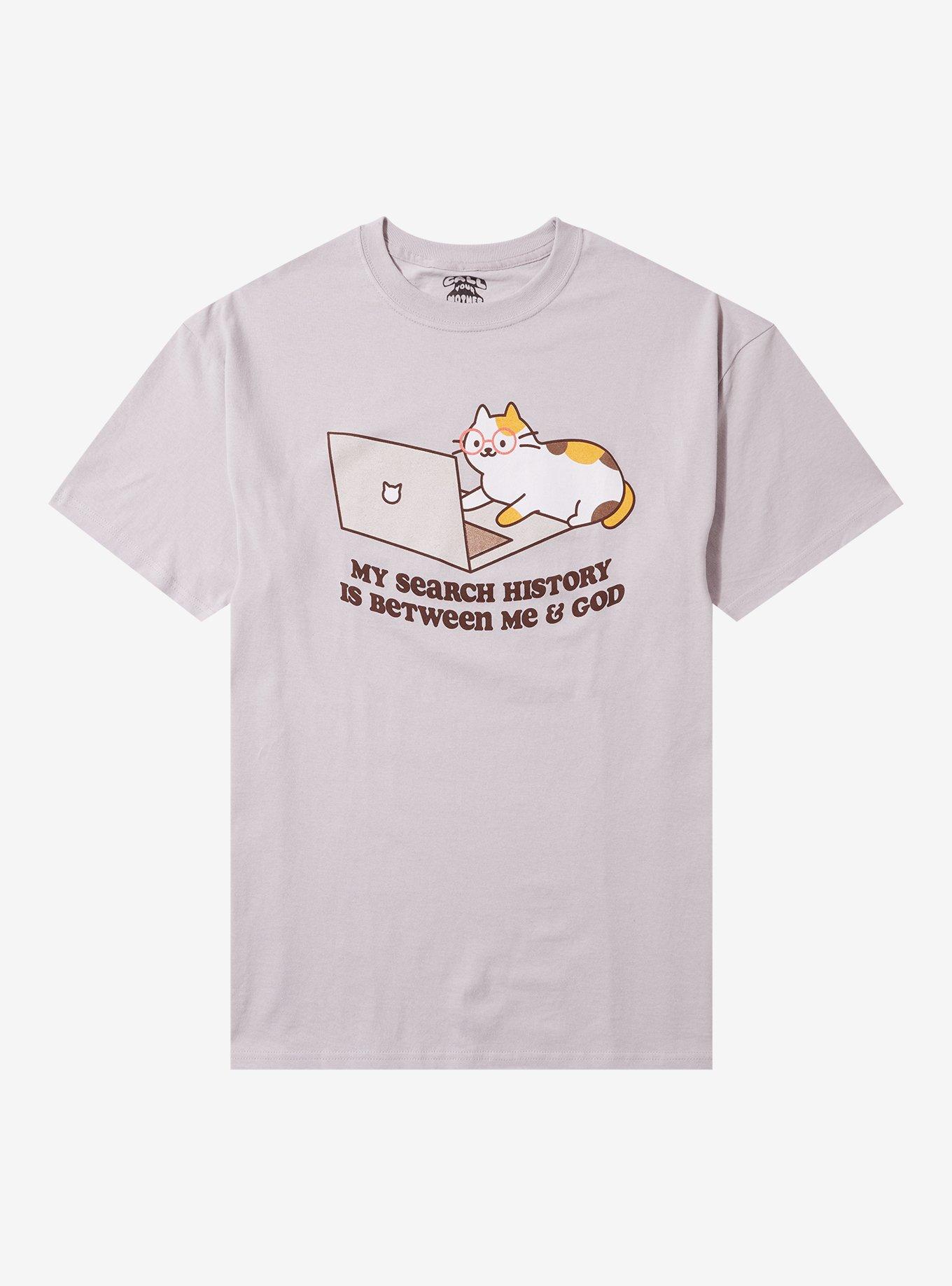 Search History Cat T-Shirt By Call Your Mother, GREY, hi-res