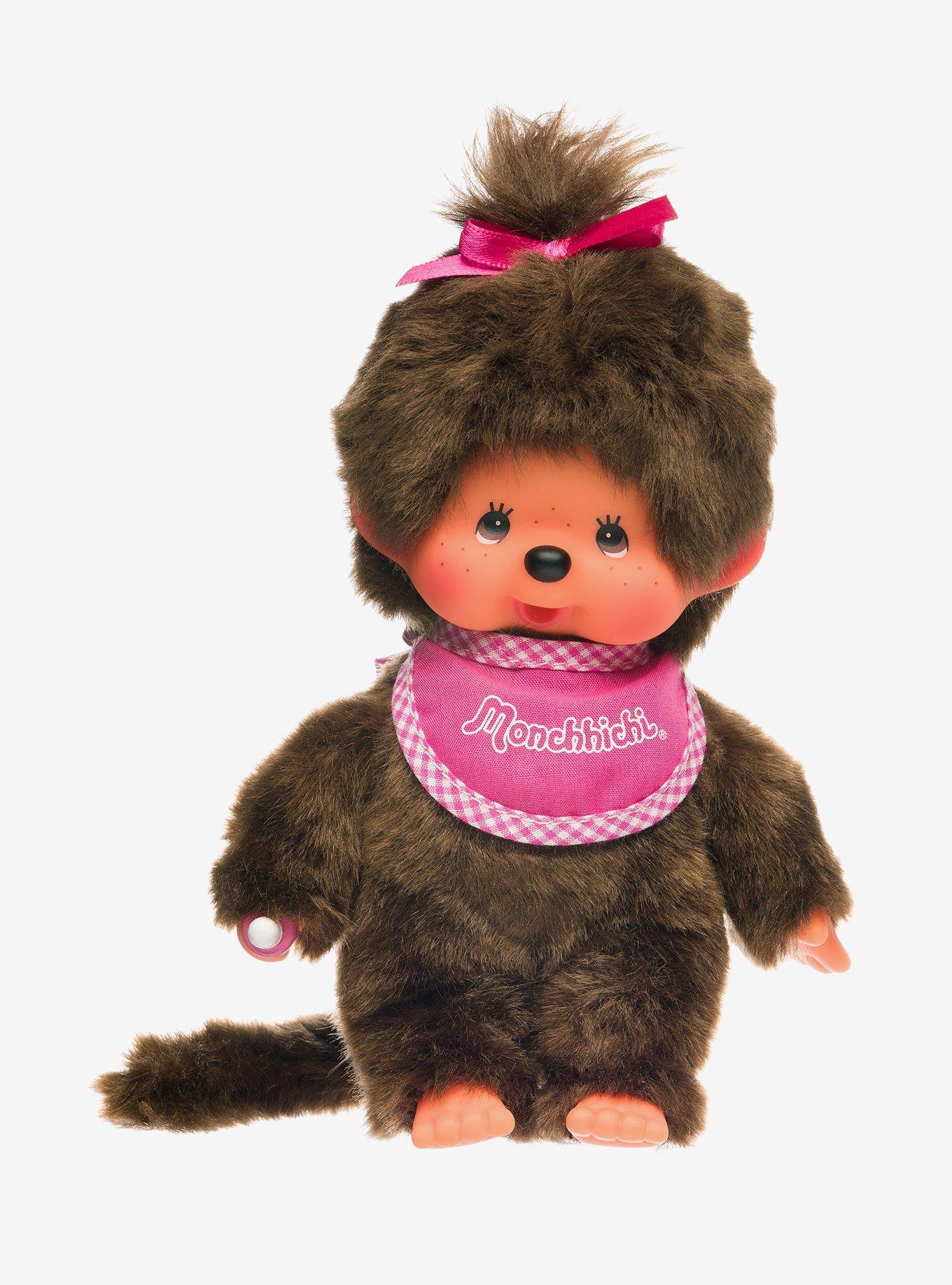 Monchhichi Classic Standard Girl Pink Bib Doll, , hi-res