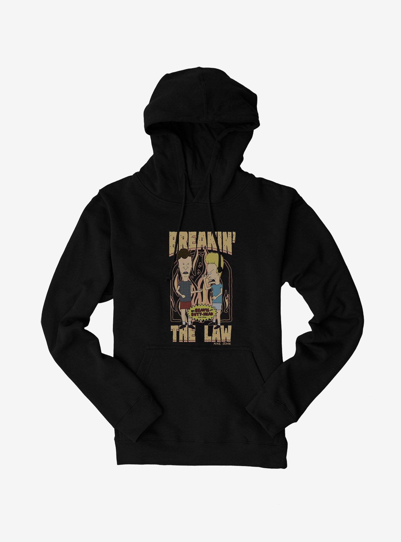 Beavis And Butthead Breakin The Law Hoodie, BLACK, hi-res