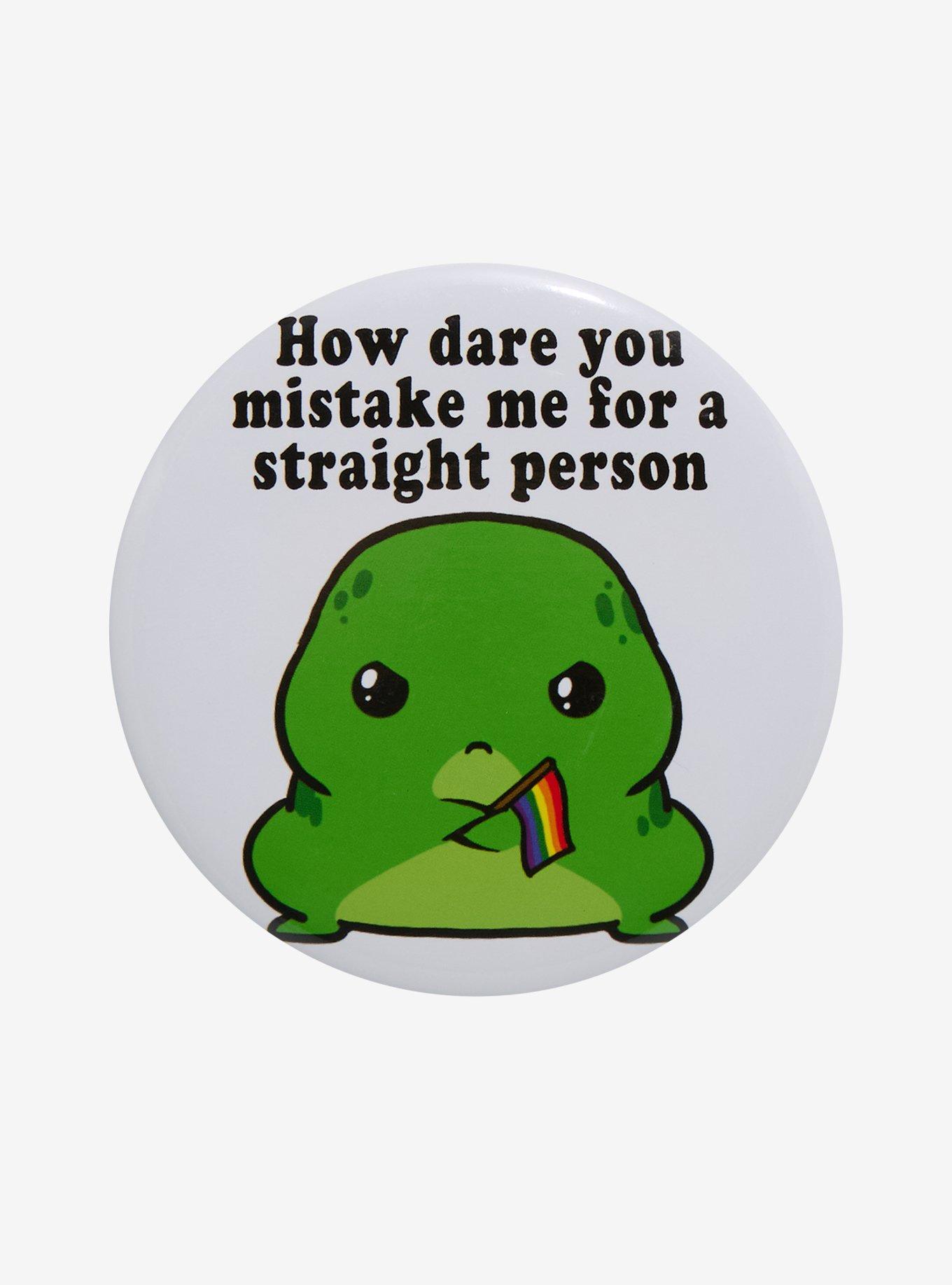 How Dare You Pride Frog 3 Inch Button, , hi-res