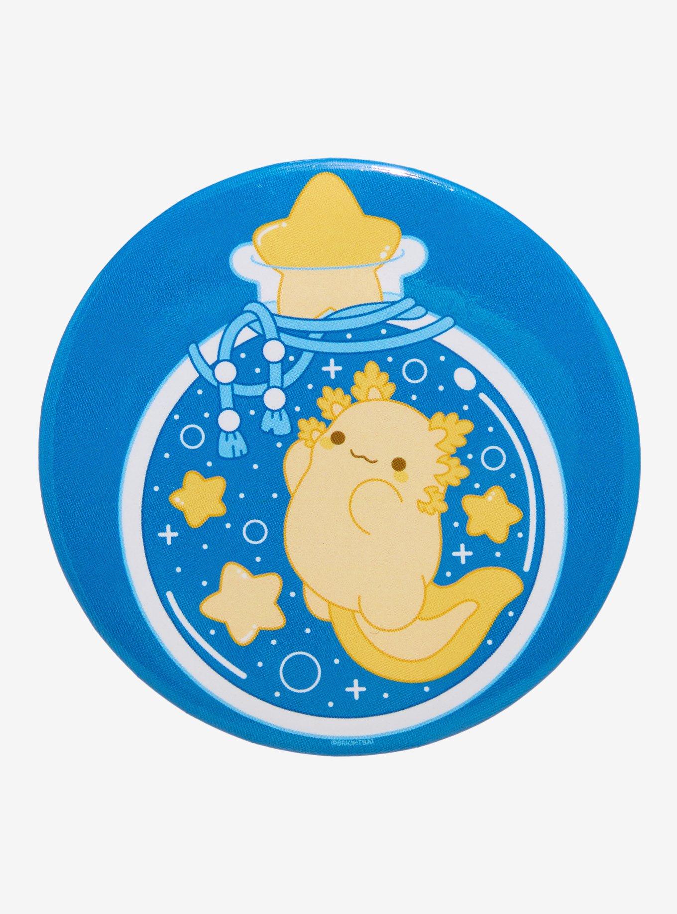 Axolotl Star Bottle 3 Inch Button By Bright Bat Design, , hi-res