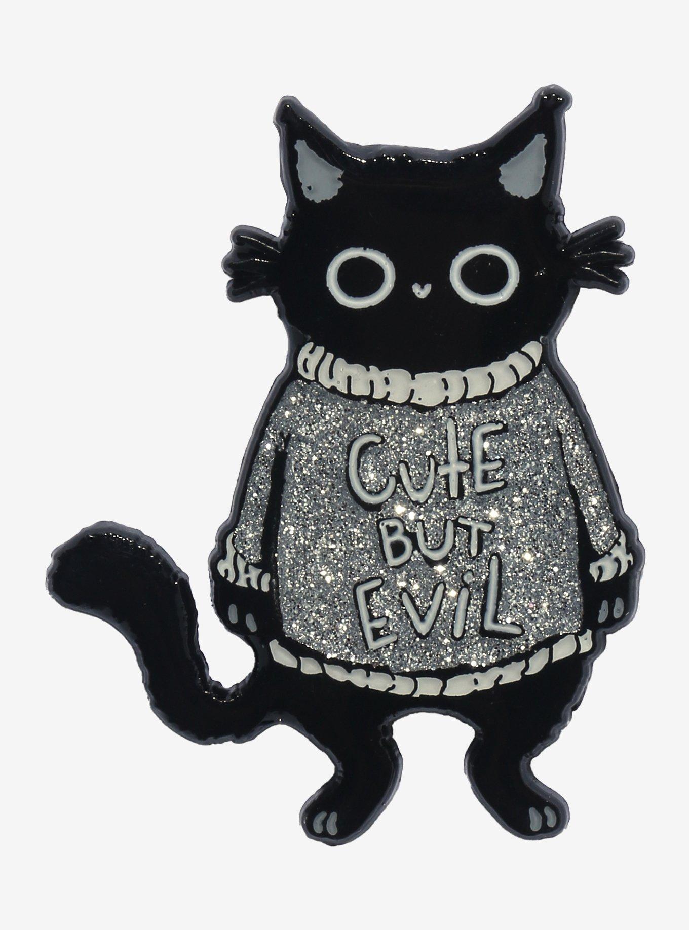 Cute But Evil Cat Enamel Pin By Guild Of Calamity, , hi-res