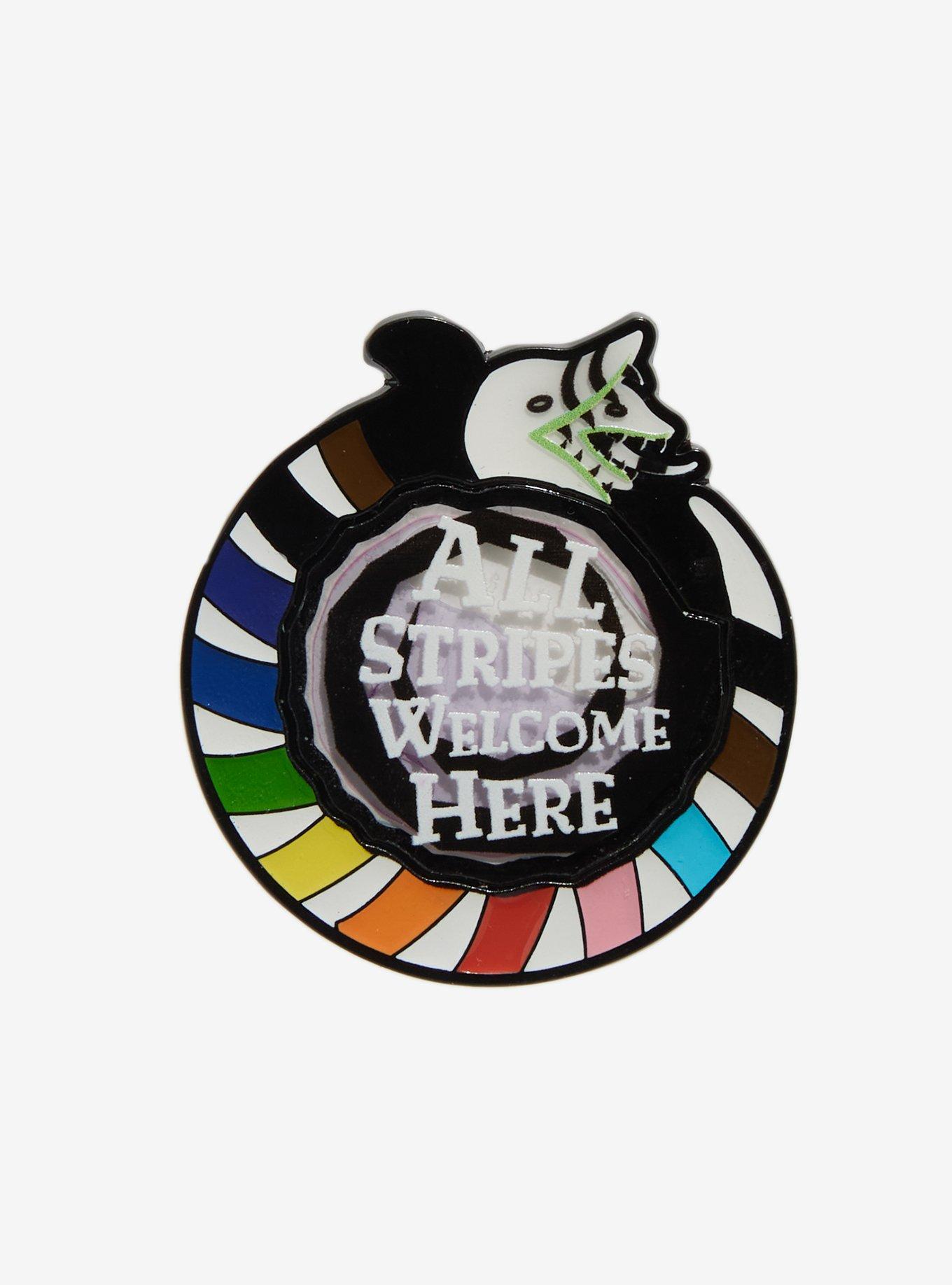 Beetlejuice Beetlejuice Sandworm All Stripes Welcome Enamel Pin, , hi-res