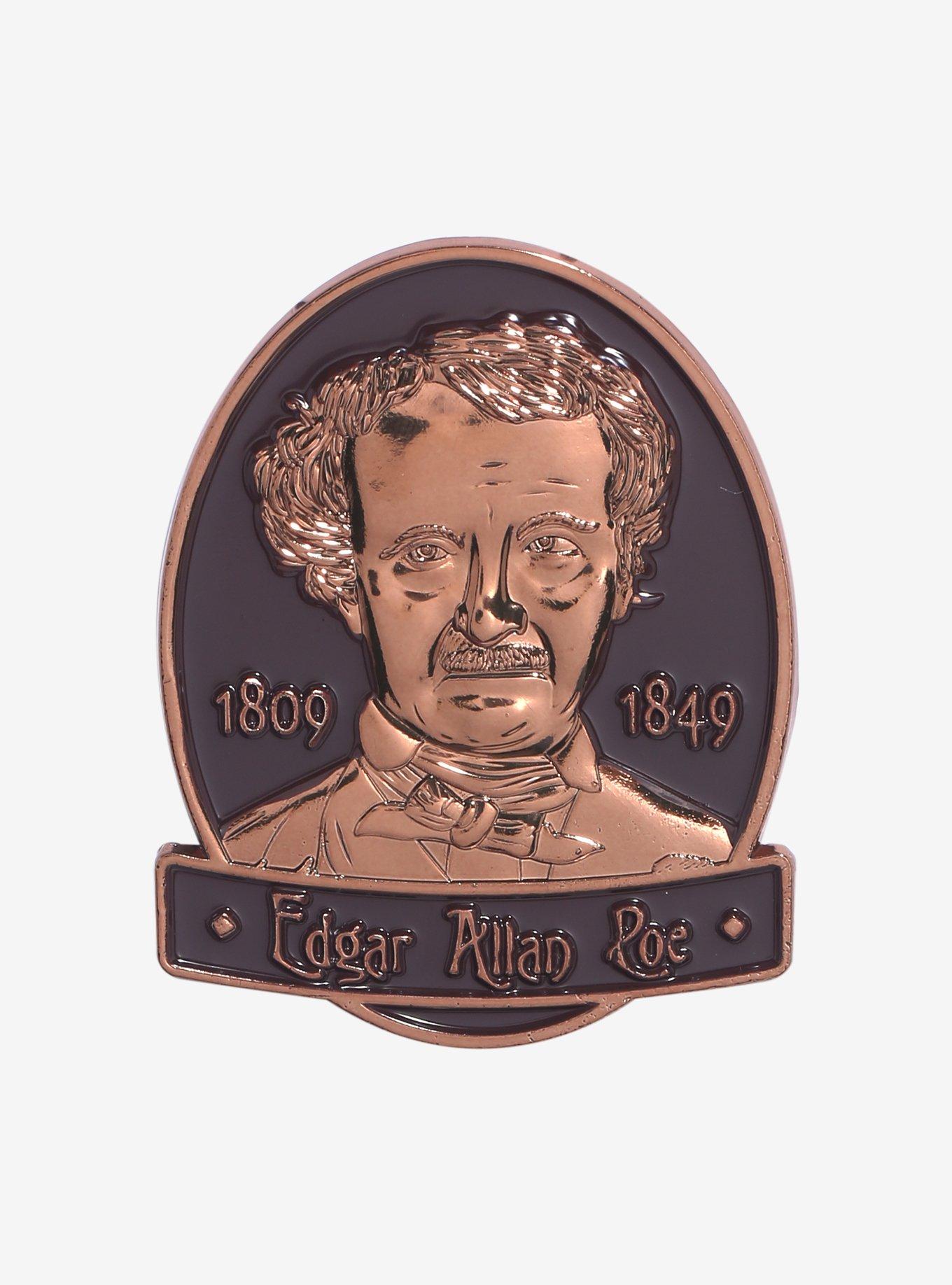 Edgar Allan Poe Bronze Enamel Pin, , hi-res