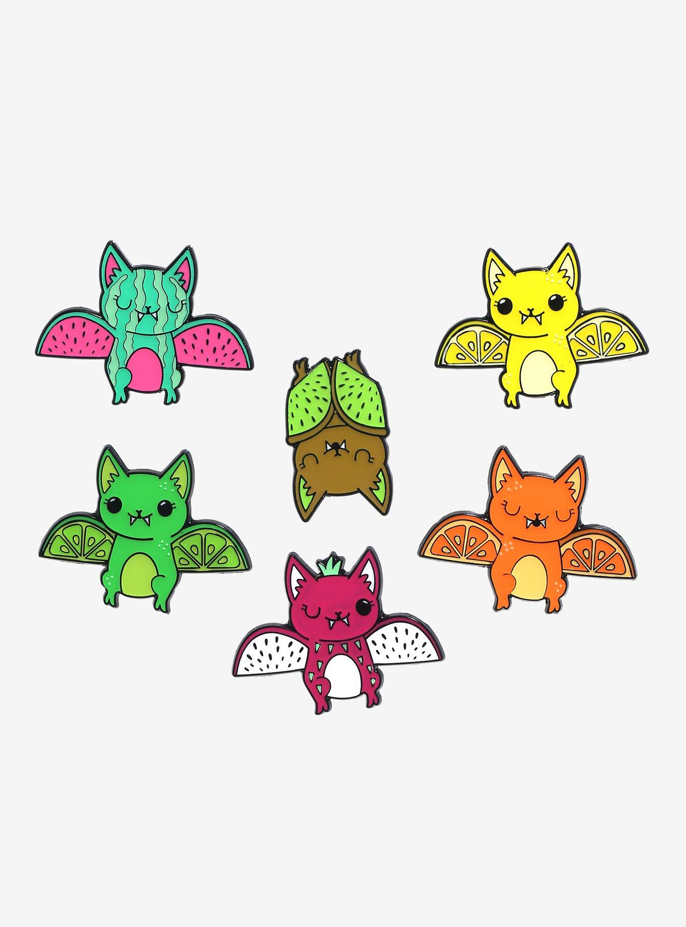 Fruit Bats Blind Box Enamel Pin Set, , hi-res