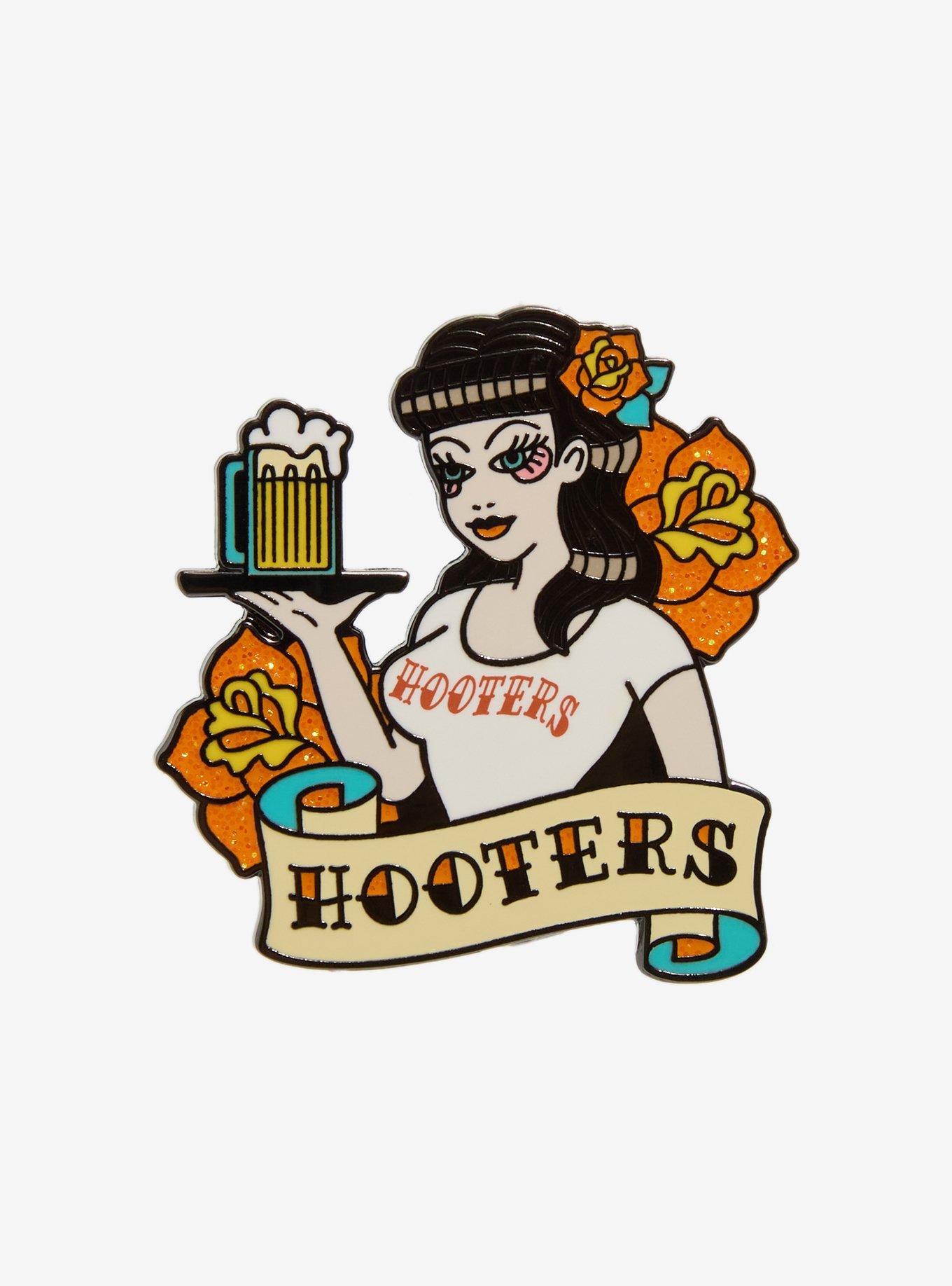 Hooters Girl Floral Enamel Pin, , hi-res
