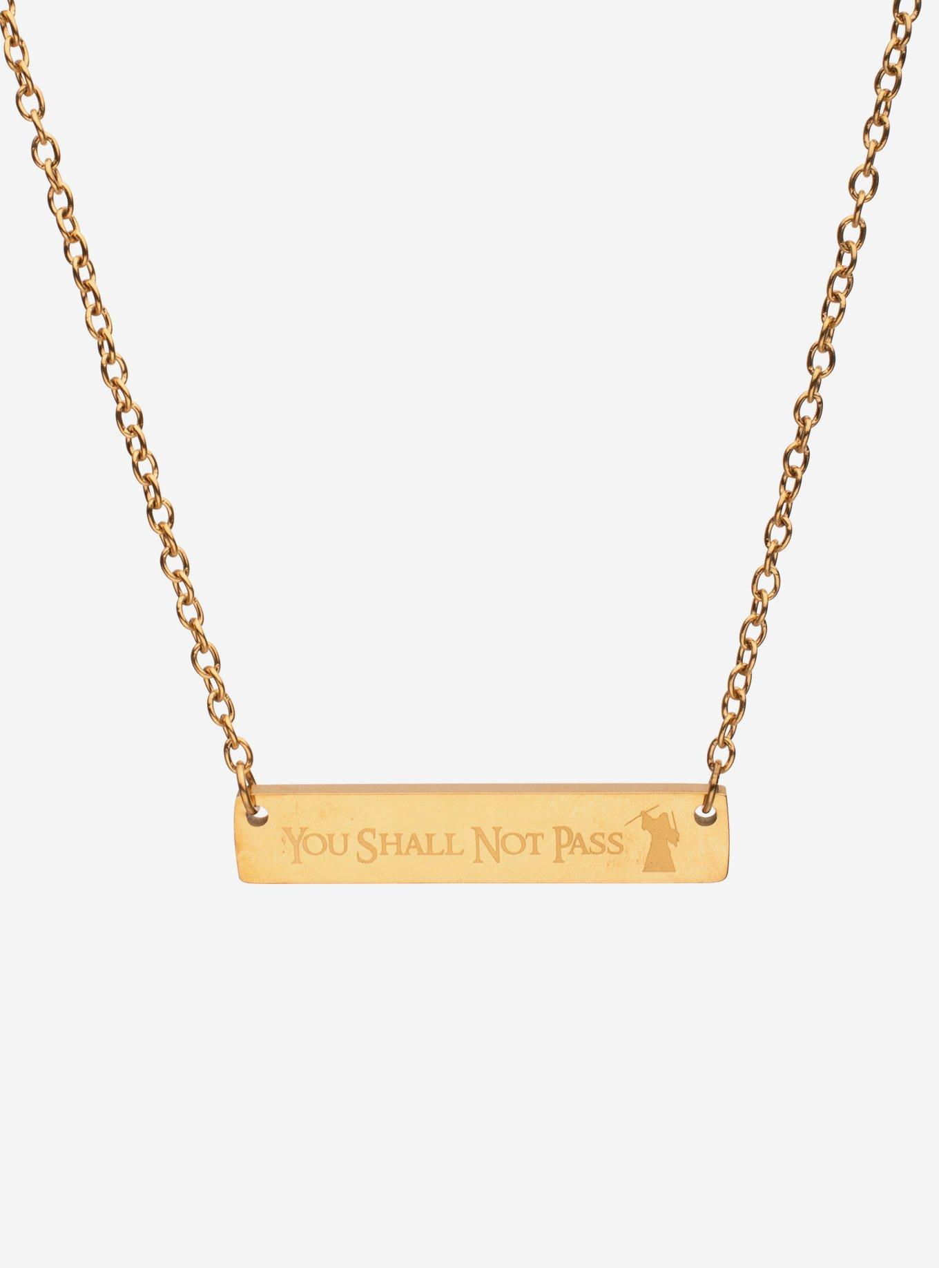 The Lord Of The Rings You Shall Not Pass Nameplate Necklace, , hi-res