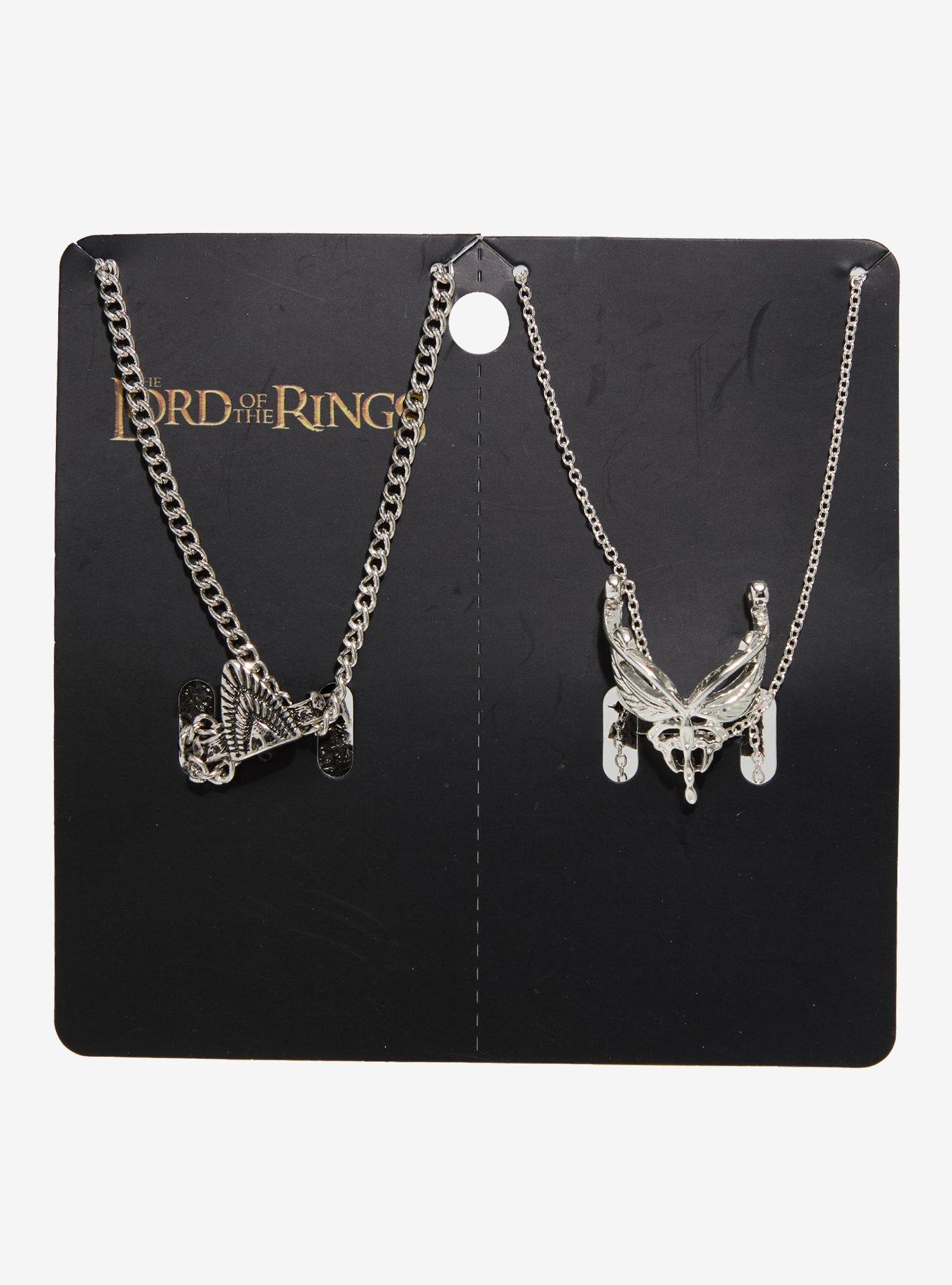 The Lord Of The Rings Aragorn & Arwen Crown Best Friend Necklace Set, , hi-res